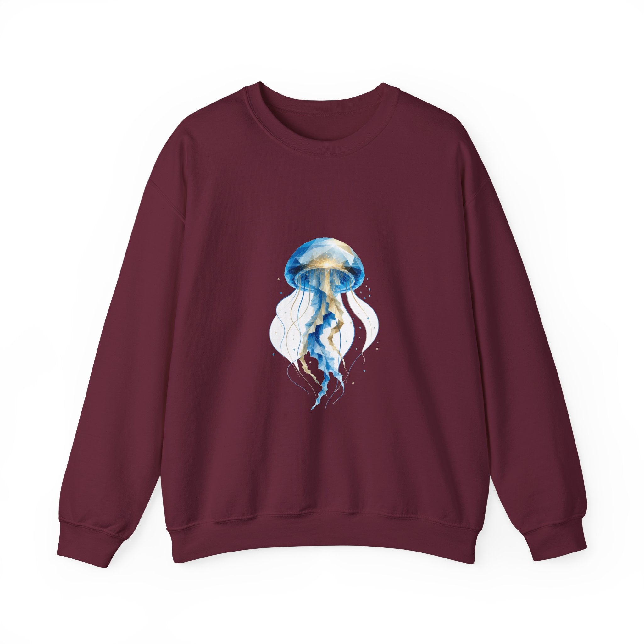 Matching Couple Sweatshirt - Octopus & Jellyfish Matching Couple Premium Fleece Sweatshirt Geometric Art His Hers Love Gift - Design B