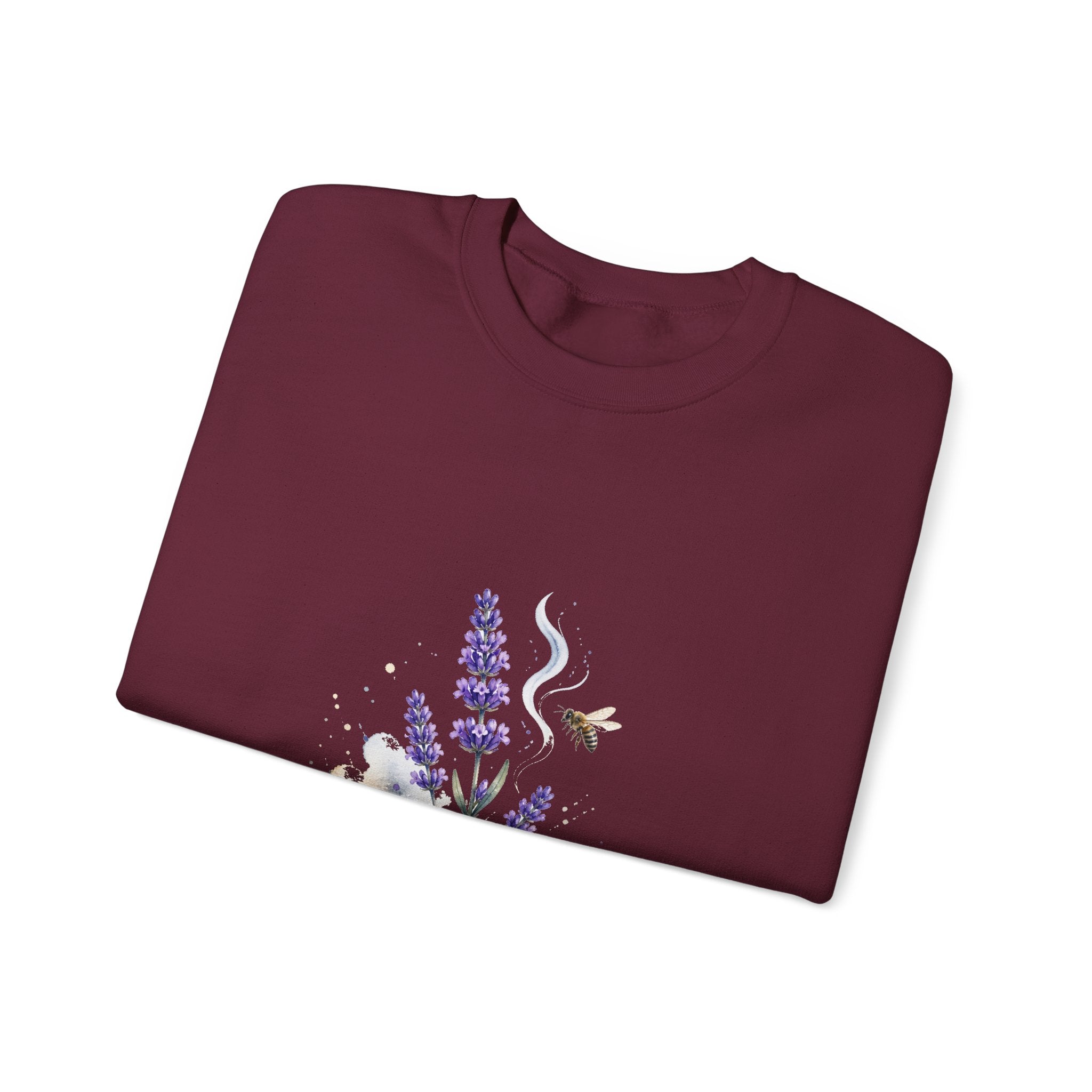 Matching Couple Sweatshirt - Lavender & Thistle Matching Couple Premium Fleece Sweatshirt Watercolor Art His Hers Birthday Gift - Design A