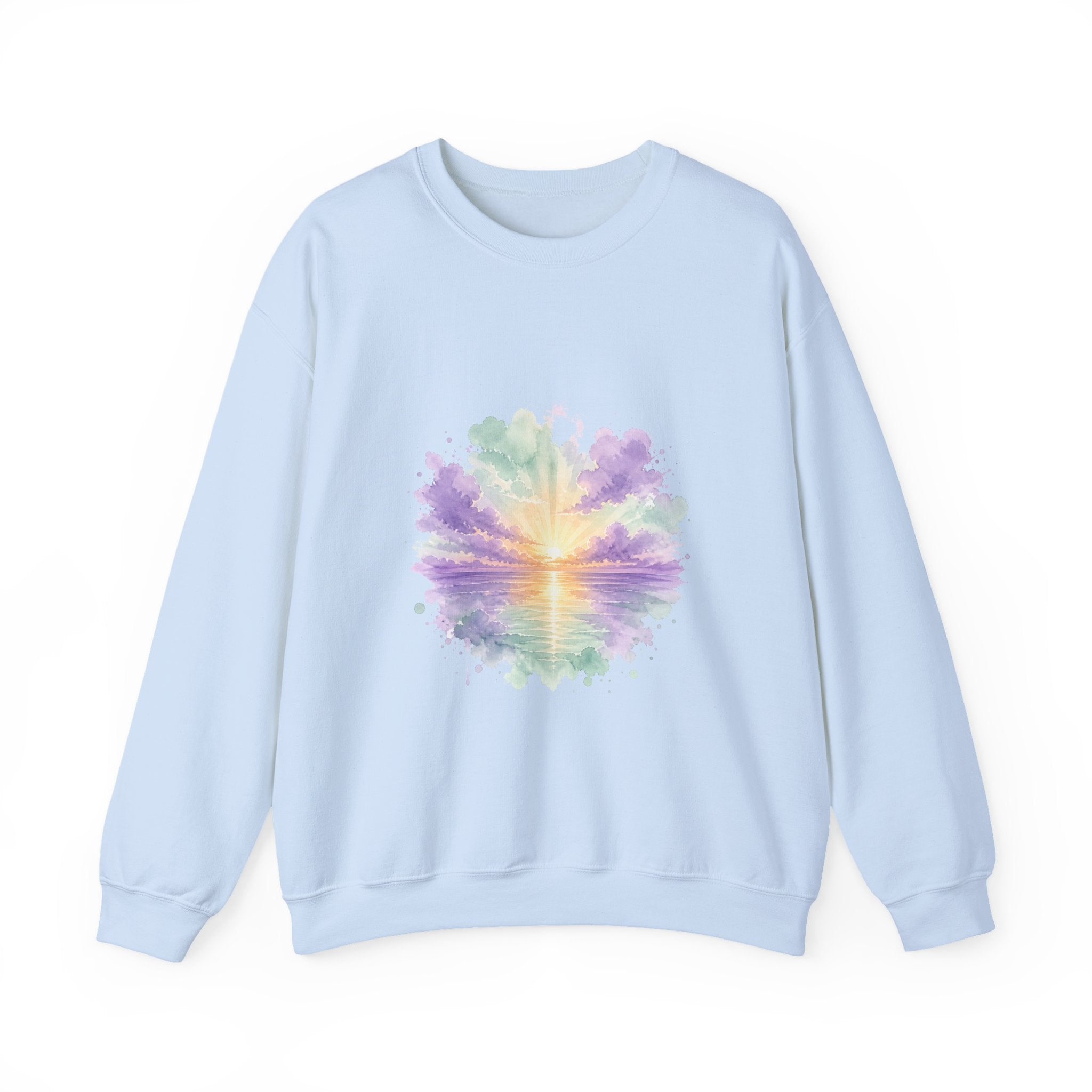 Matching Couple Sweatshirt - Sunrise & Sunset Matching Couple Comfort Colors Crew Watercolor Art His Hers Birthday Gift - Design A