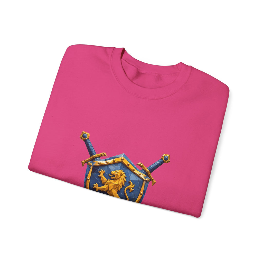Matching Couple Sweatshirt - Crown & Shield Matching Couple Premium Fleece Sweatshirt Geometric Art His Hers Love Gift - Design B