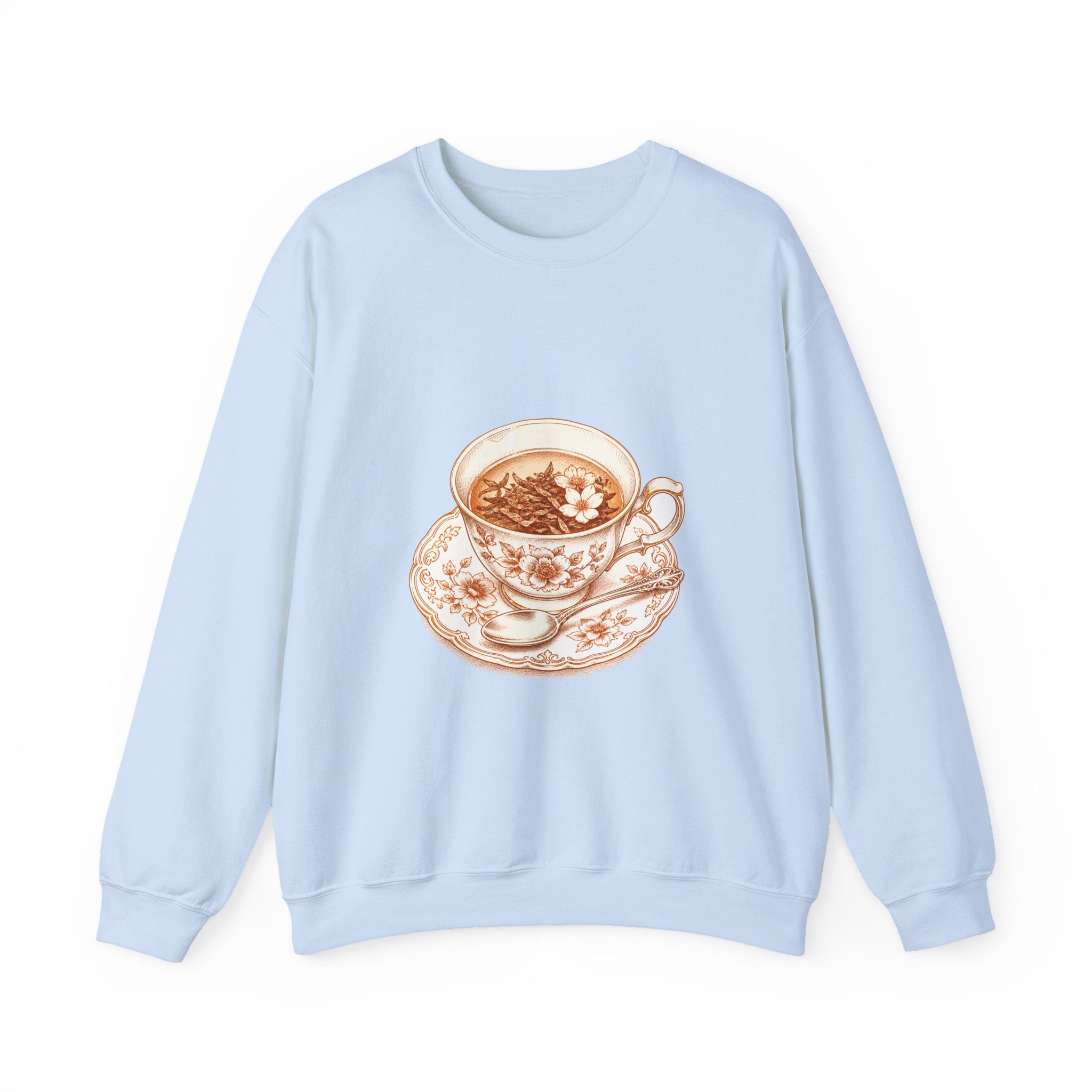 Matching Couple Sweatshirt - Coffee & Tea Matching Couple Crewneck Sweatshirt Hand-Drawn Art His Hers Best Friend Gift - Design B