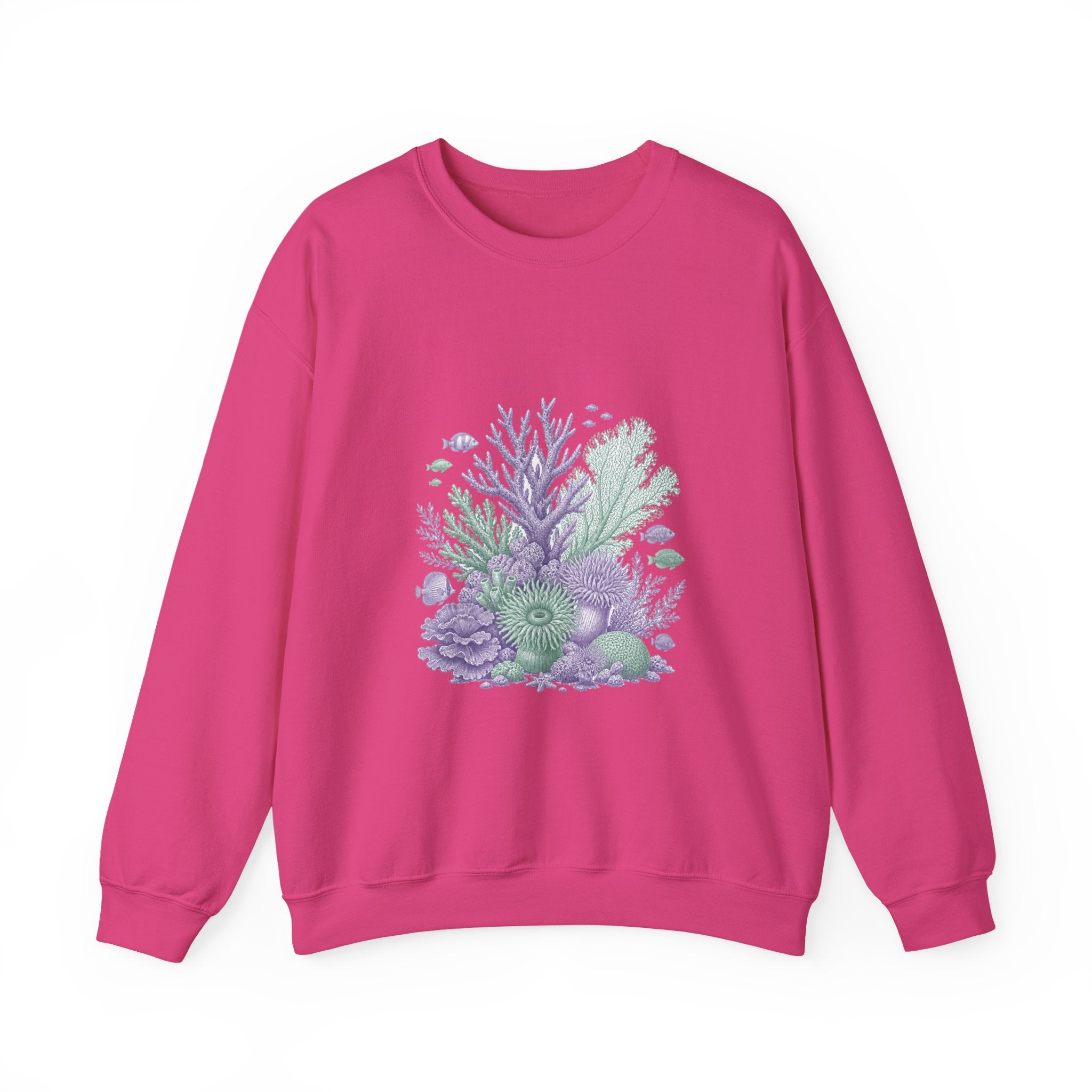 Matching Couple Sweatshirt - Coral Reef & Deep Sea Matching Couple Comfort Colors Crew Vintage Art His Hers Honeymoon Gift - Design A