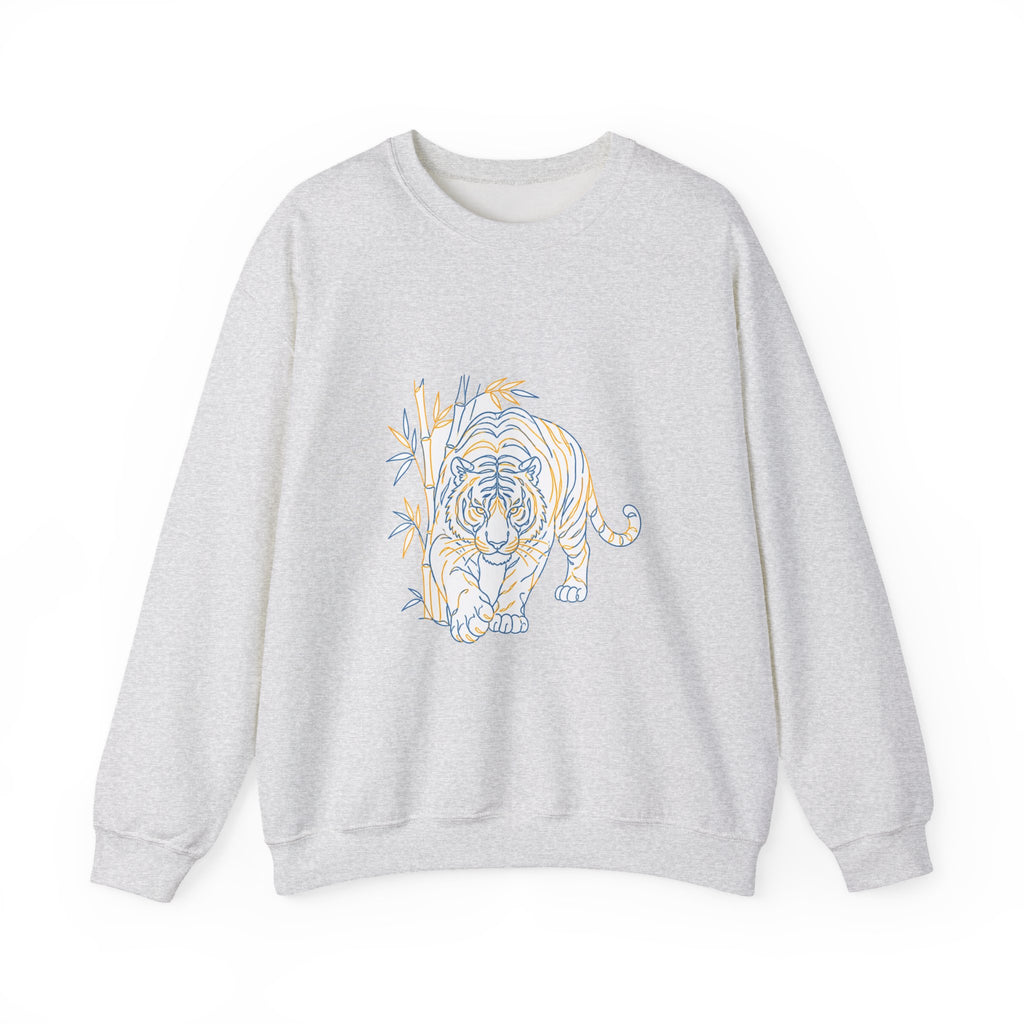 Matching Couple Sweatshirt - Tiger & Crane Matching Couple Premium Fleece Sweatshirt Minimalist Art His Hers Christmas Gift - Design A