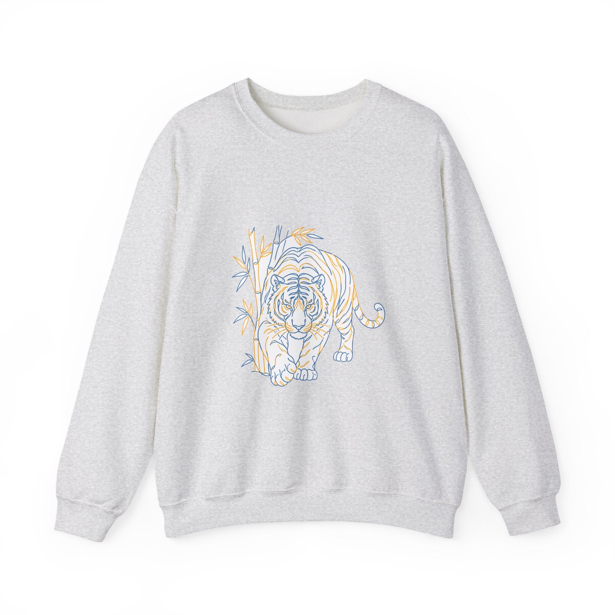 Matching Couple Sweatshirt - Tiger & Crane Matching Couple Premium Fleece Sweatshirt Minimalist Art His Hers Christmas Gift - Design A