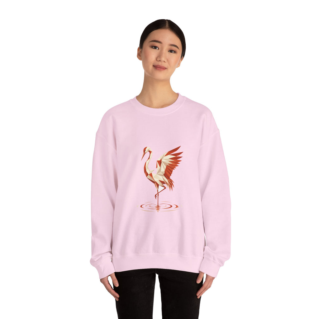 Matching Couple Sweatshirt - Tiger & Crane Matching Couple Premium Fleece Sweatshirt Geometric Art His Hers Love Gift - Design B