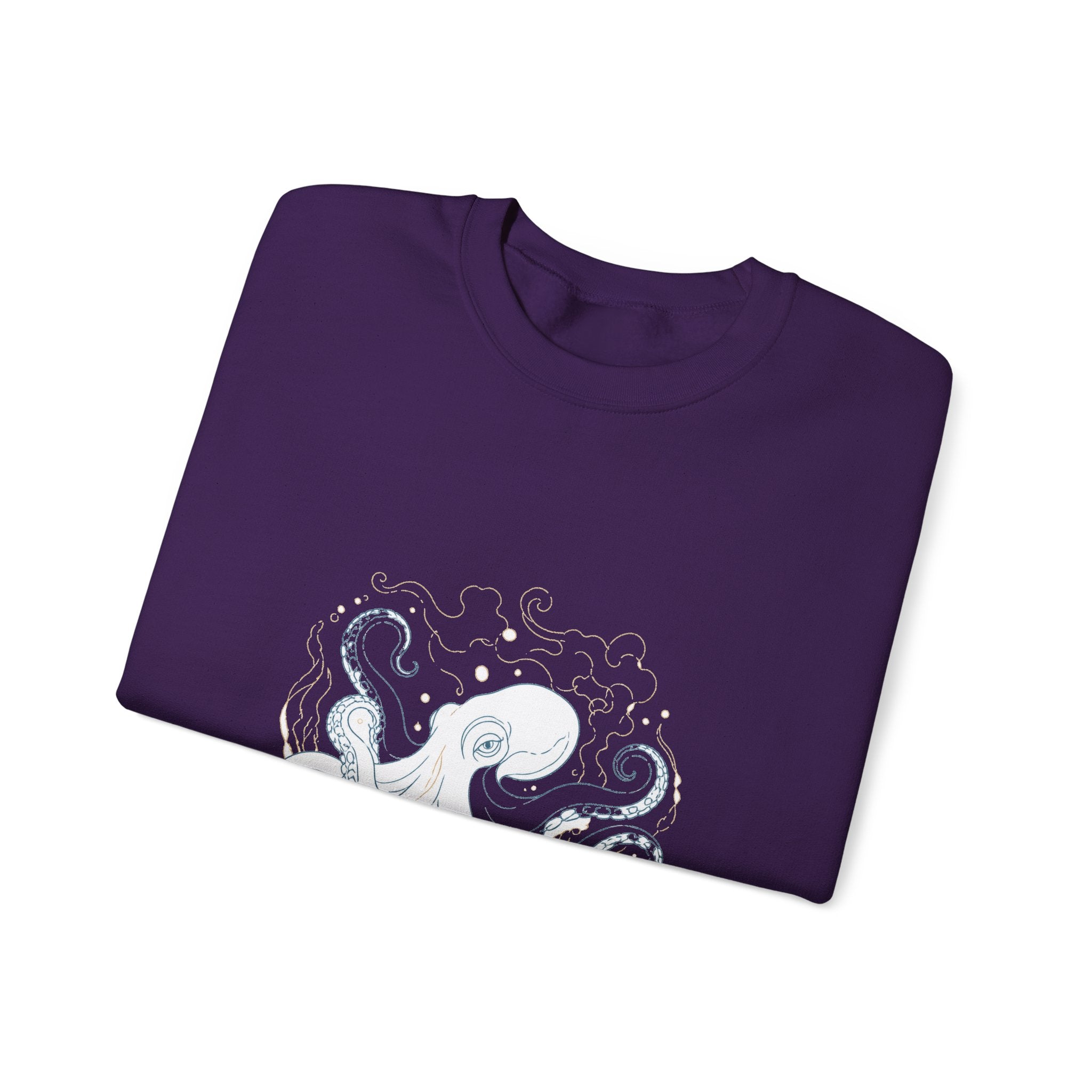 Matching Couple Sweatshirt - Octopus & Jellyfish Matching Couple Crewneck Sweatshirt Minimalist Art His Hers Valentine Gift - Design A