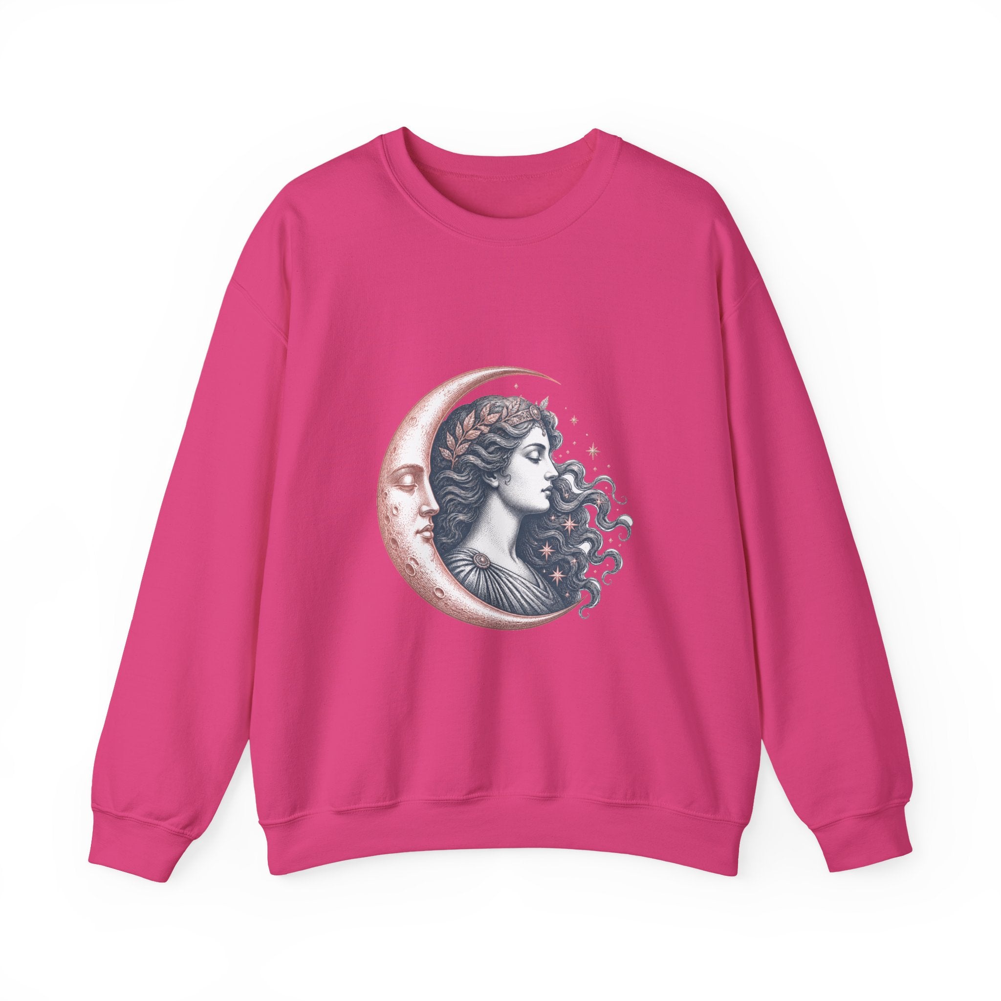 Matching Couple Sweatshirt - Helios & Selene Matching Couple Premium Fleece Sweatshirt Vintage Art His Hers Honeymoon Gift - Design B