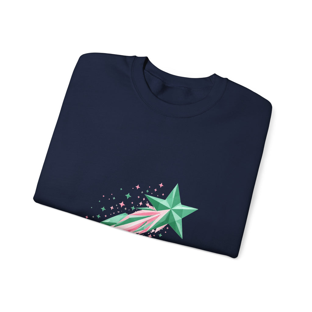 Matching Couple Sweatshirt - Shooting Star & North Star Matching Couple Premium Fleece Sweatshirt Geometric Art His Hers Love Gift - Design A