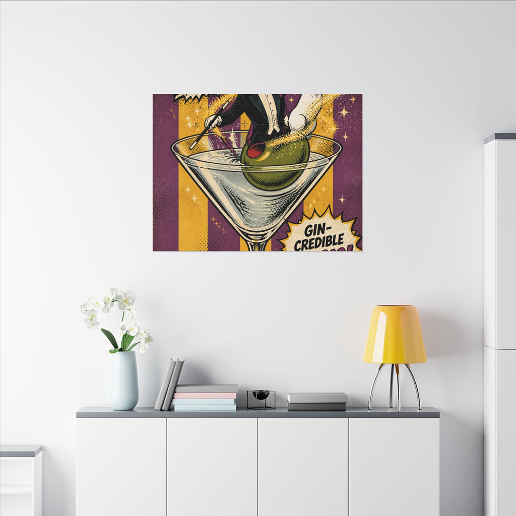 Martini Magician Wall Art Canvas 16×20 Pop Art Living Room Decor Maximalist Print