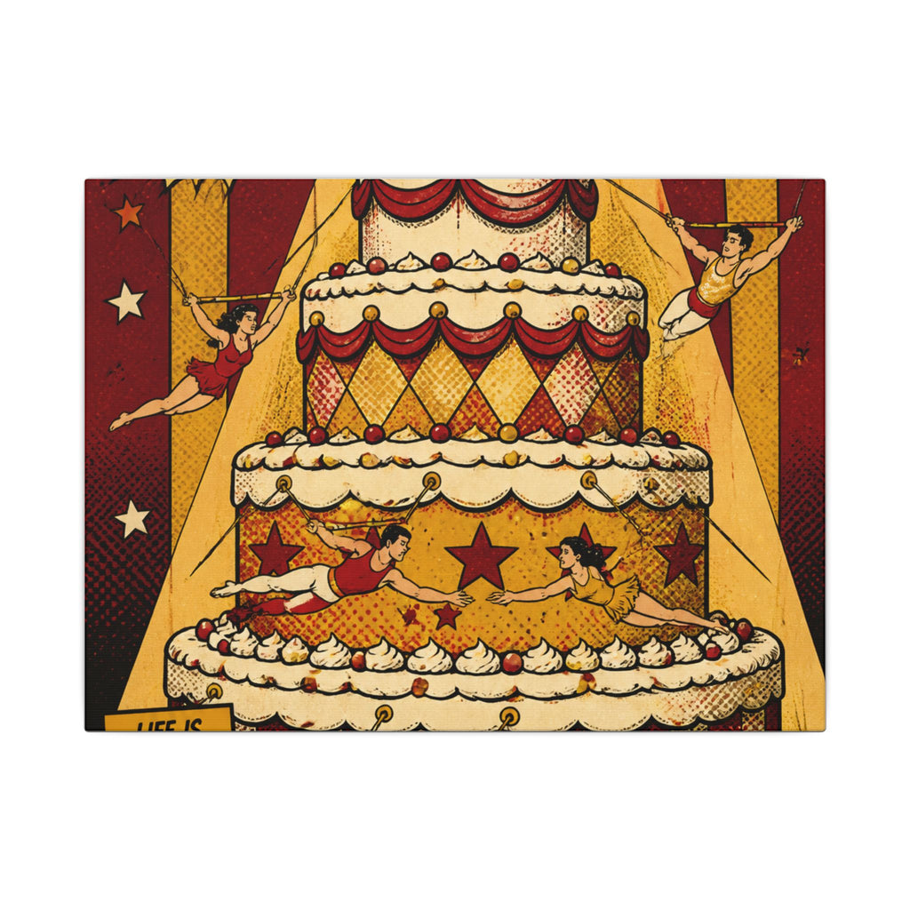Birthday Cake Trapeze Wall Art Canvas 16×20 Pop Art Living Room Decor Maximalist Print