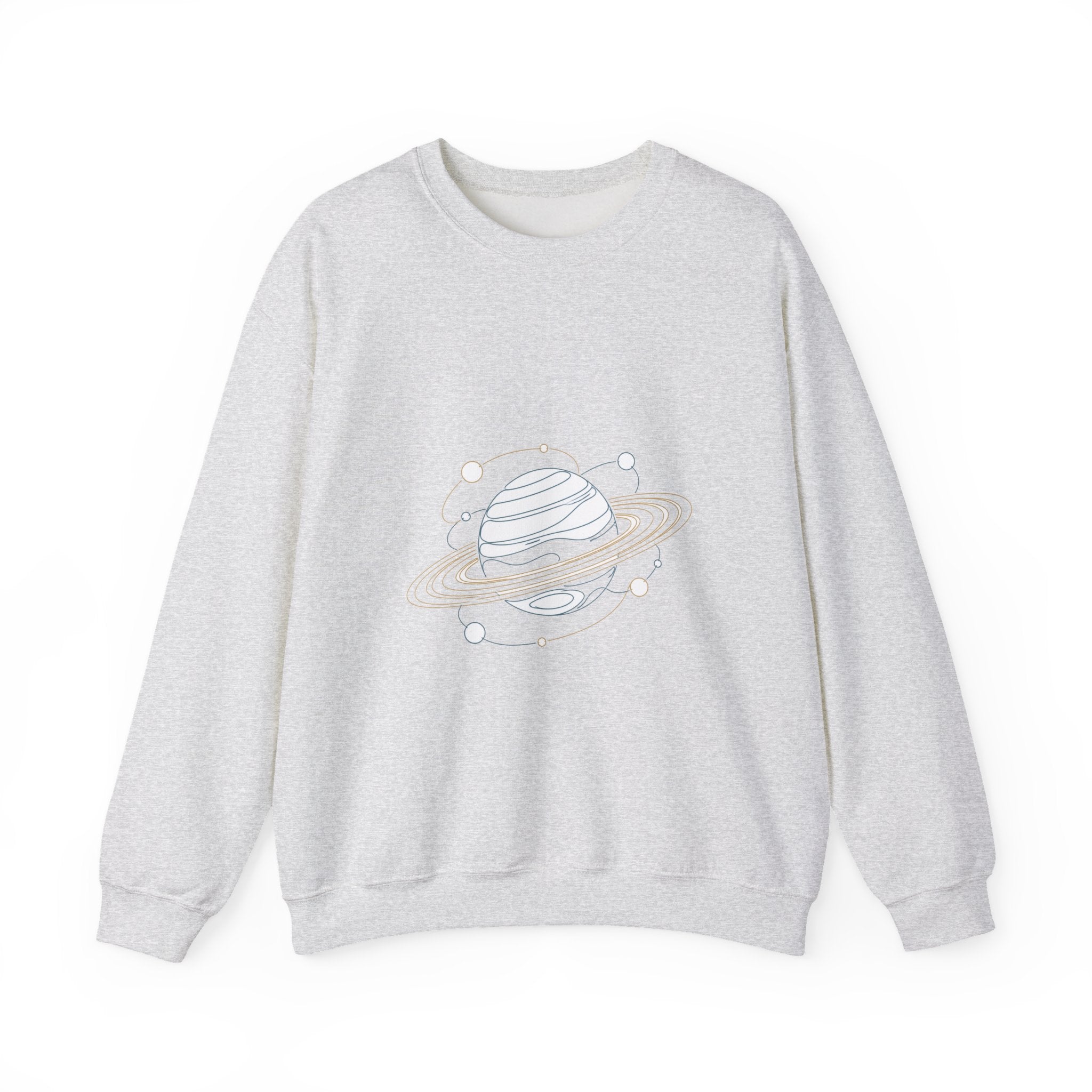 Matching Couple Sweatshirt - Saturn & Jupiter Matching Couple Crewneck Sweatshirt Minimalist Art His Hers Valentine Gift - Design A