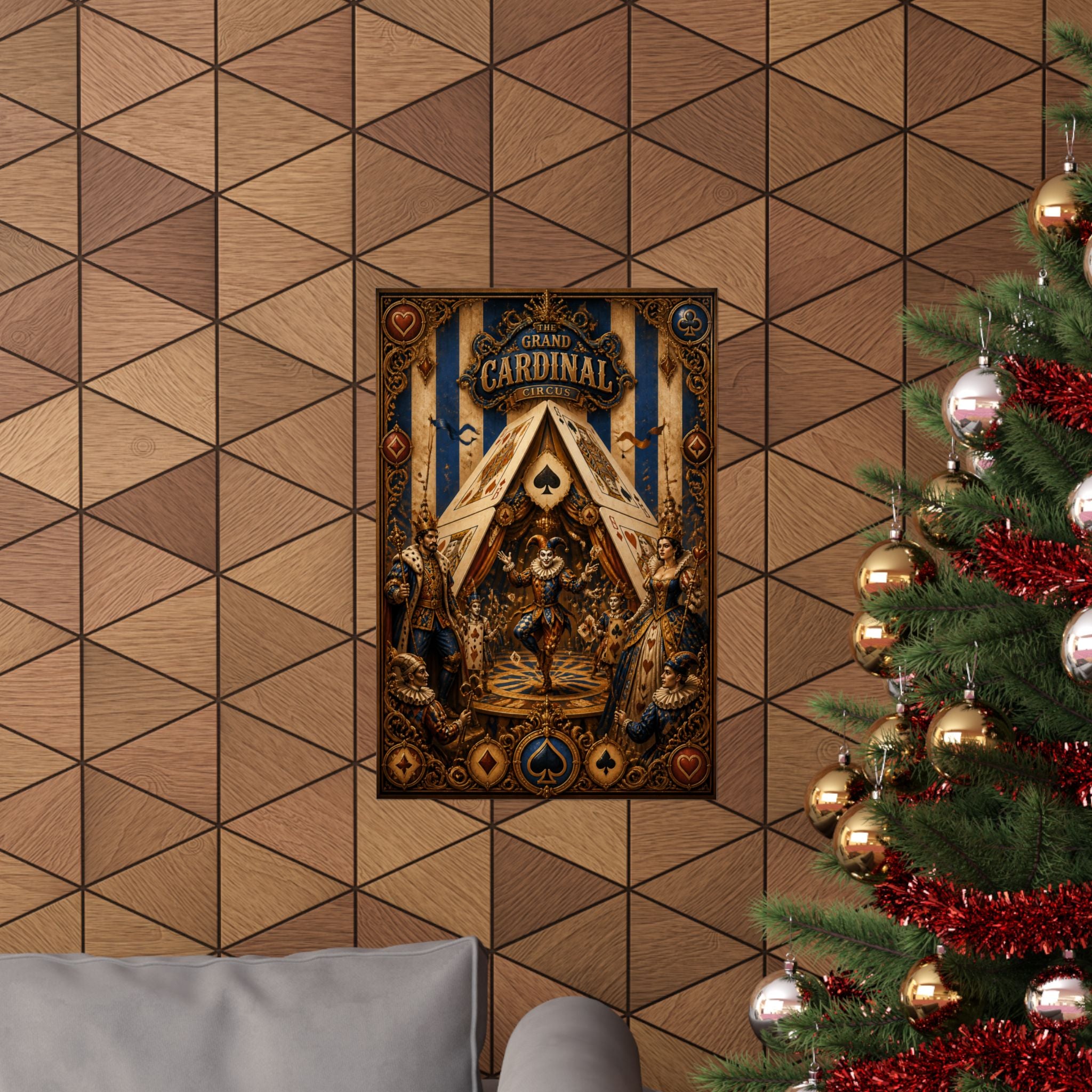 Playing Cards Tent Wall Art Poster 24×36 Baroque Studio Decor Maximalist Print