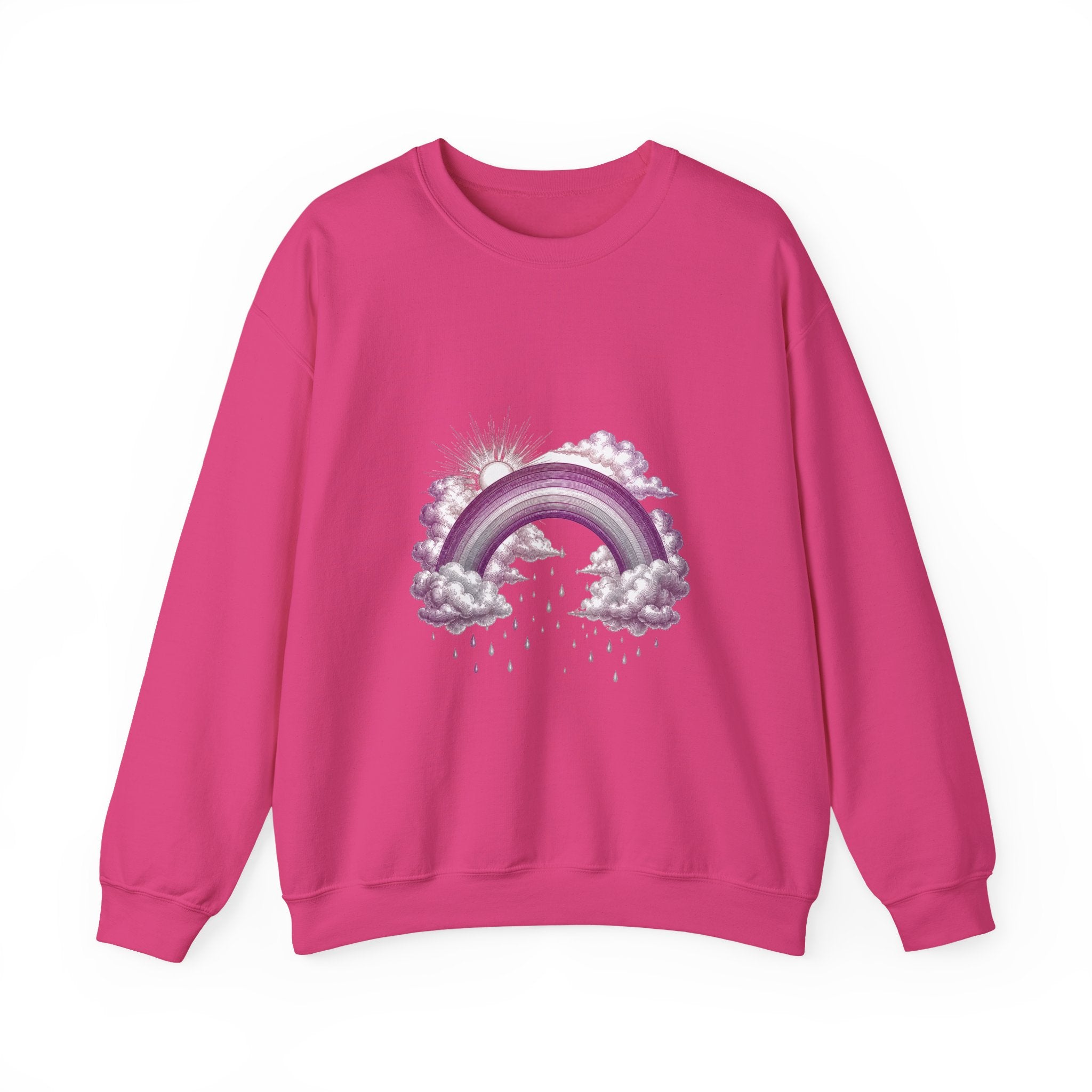 Matching Couple Sweatshirt - Storm & Rainbow Matching Couple Crewneck Sweatshirt Vintage Art His Hers Wedding Gift - Design B