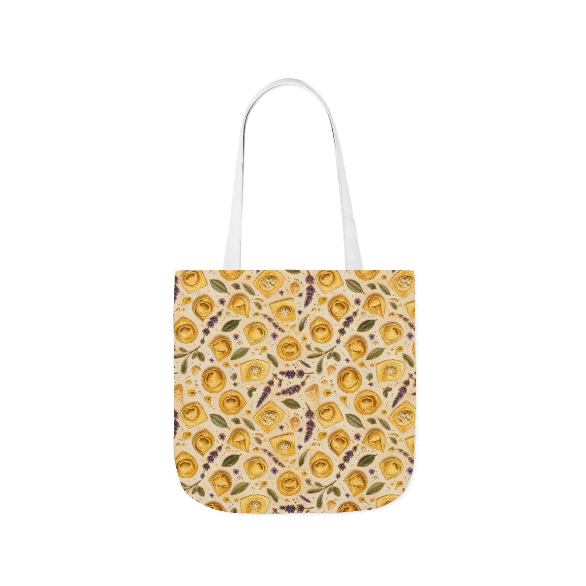 Tortellini with Sage Canvas Tote Bag Mediterranean Kitchen Watercolor Design Italian Cottagecore Gift