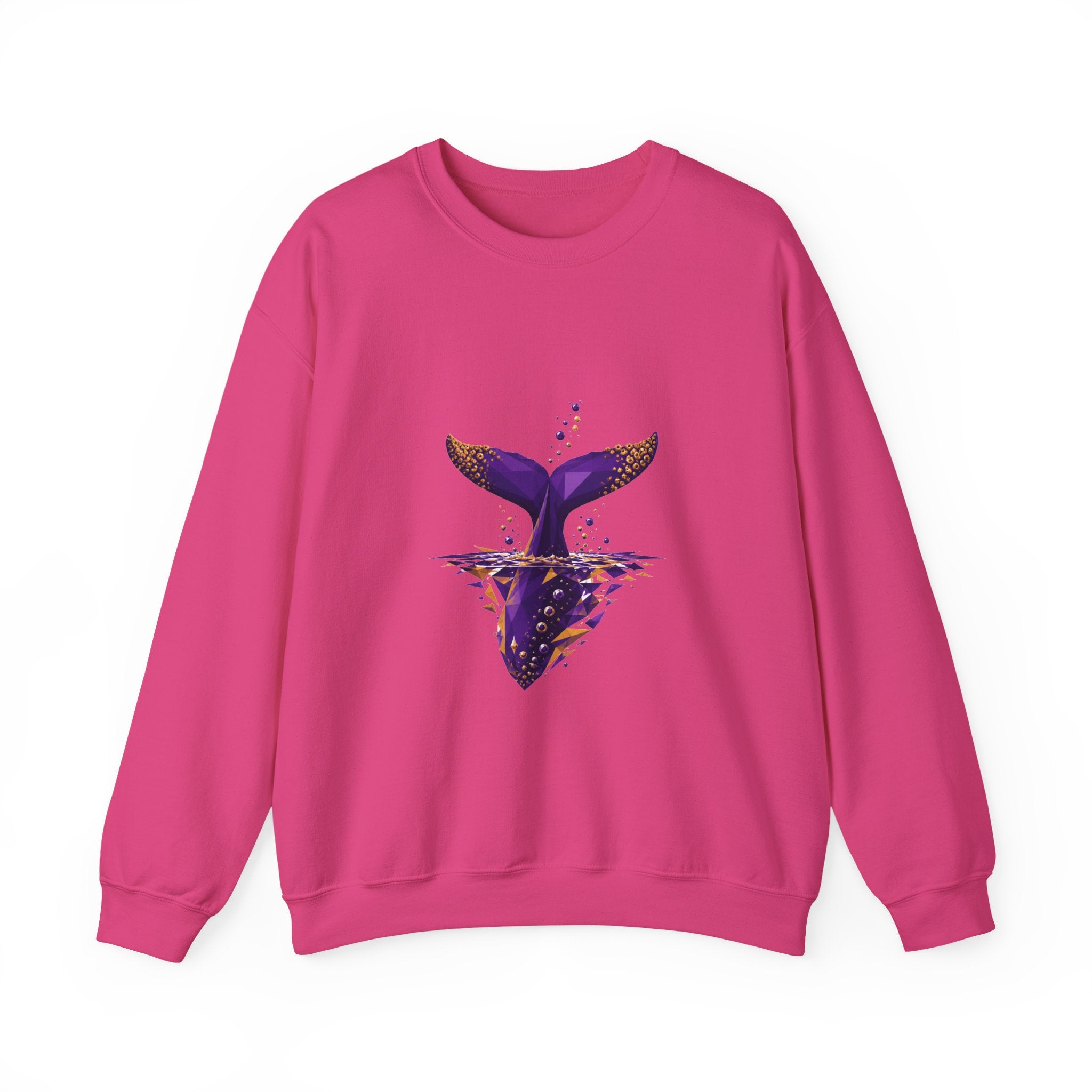 Matching Couple Sweatshirt - Eagle & Whale Matching Couple Premium Fleece Sweatshirt Geometric Art His Hers Love Gift - Design B