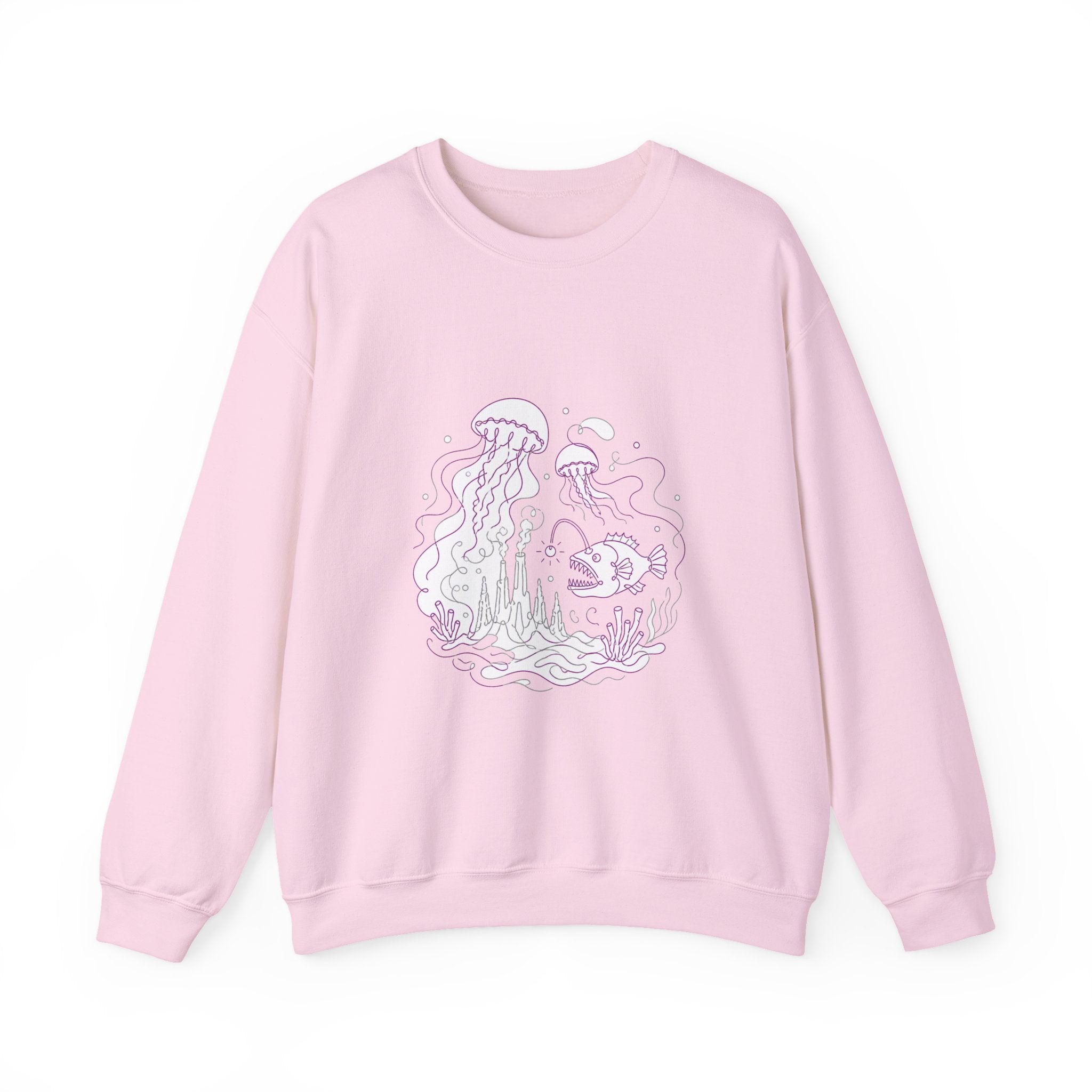 Matching Couple Sweatshirt - Coral Reef & Deep Sea Matching Couple Premium Fleece Sweatshirt Minimalist Art His Hers Christmas Gift - Design B