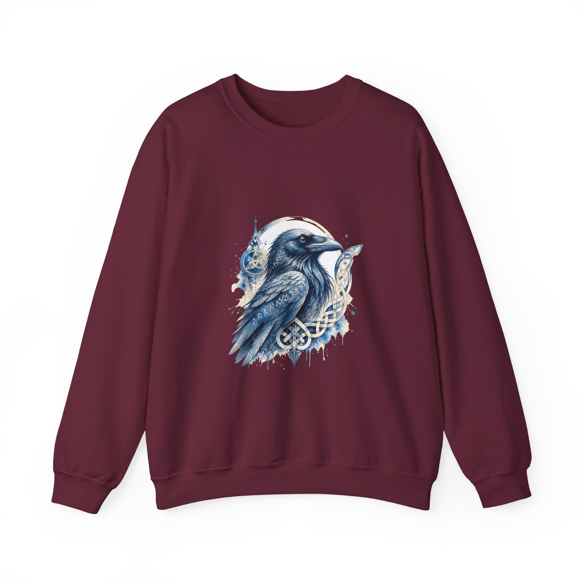 Matching Couple Sweatshirt - Huginn & Muninn Matching Couple Comfort Colors Crew Watercolor Art His Hers Birthday Gift - Design A