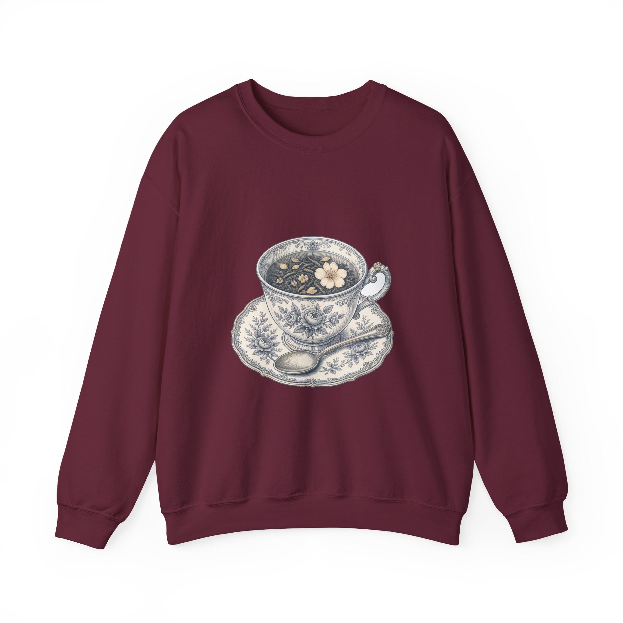 Matching Couple Sweatshirt - Coffee & Tea Matching Couple Comfort Colors Crew Vintage Art His Hers Honeymoon Gift - Design B