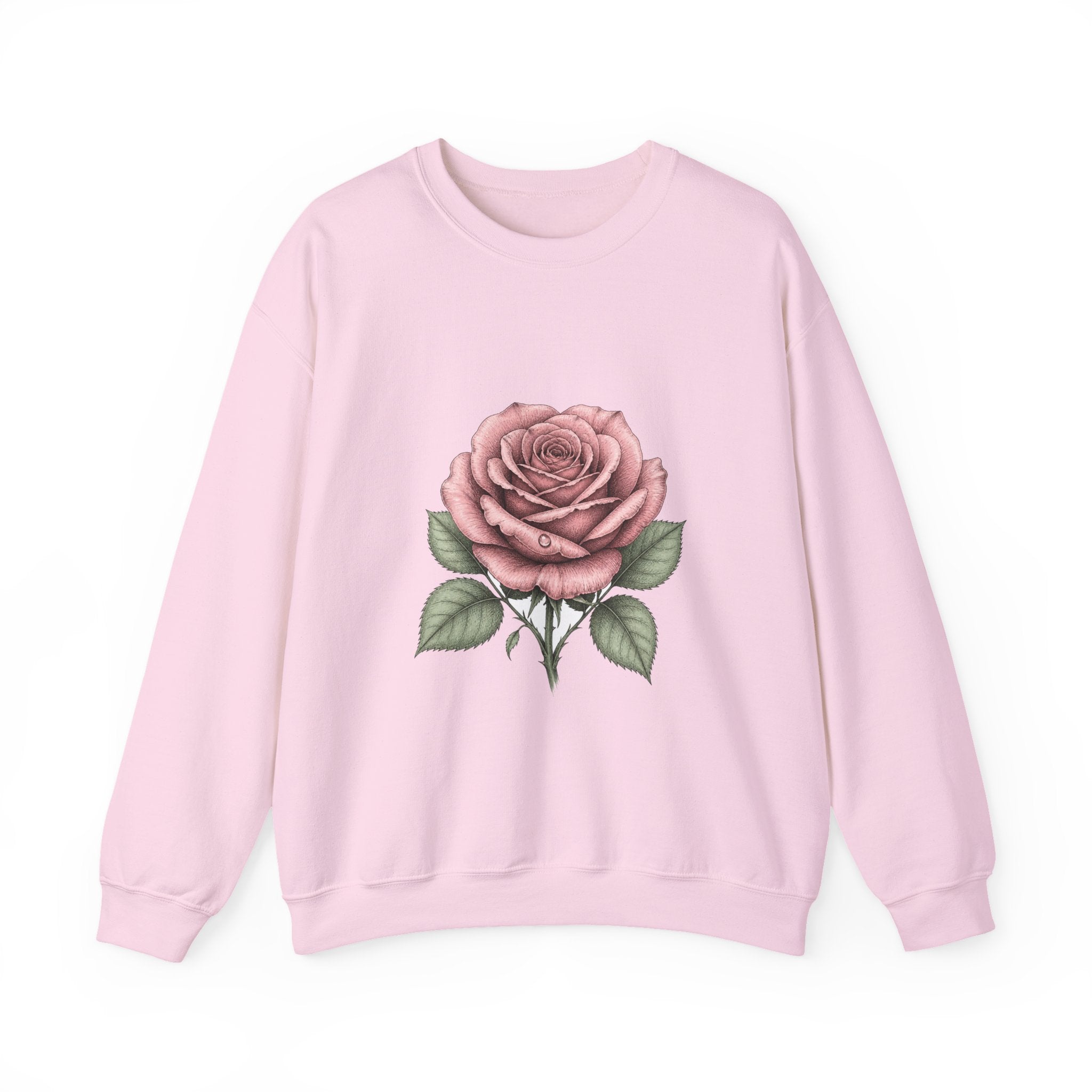 Matching Couple Sweatshirt - Rose & Thorn Matching Couple Comfort Colors Crew Hand-Drawn Art His Hers Anniversary Gift - Design A