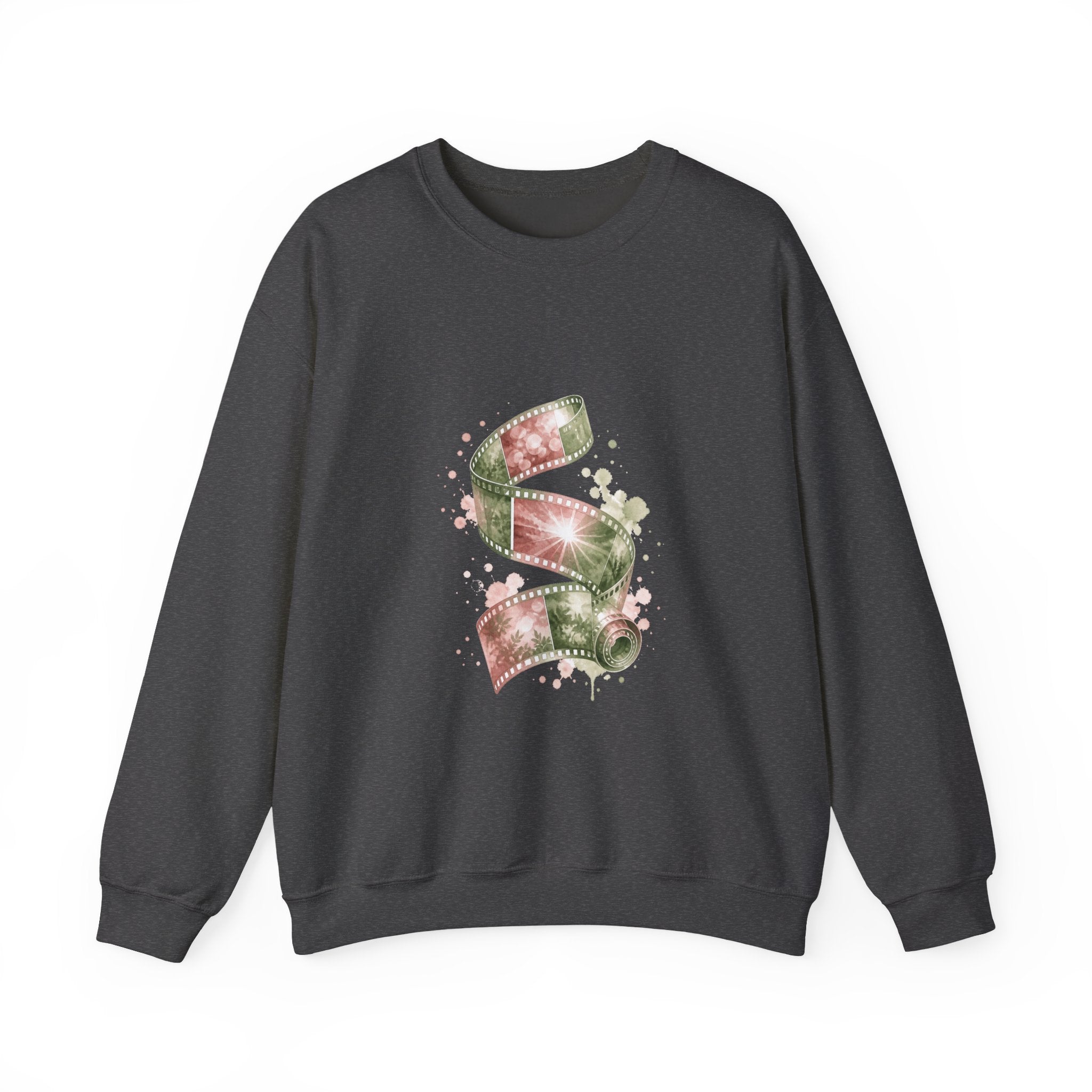 Matching Couple Sweatshirt - Camera & Film Matching Couple Crewneck Sweatshirt Watercolor Art His Hers Engagement Gift - Design B