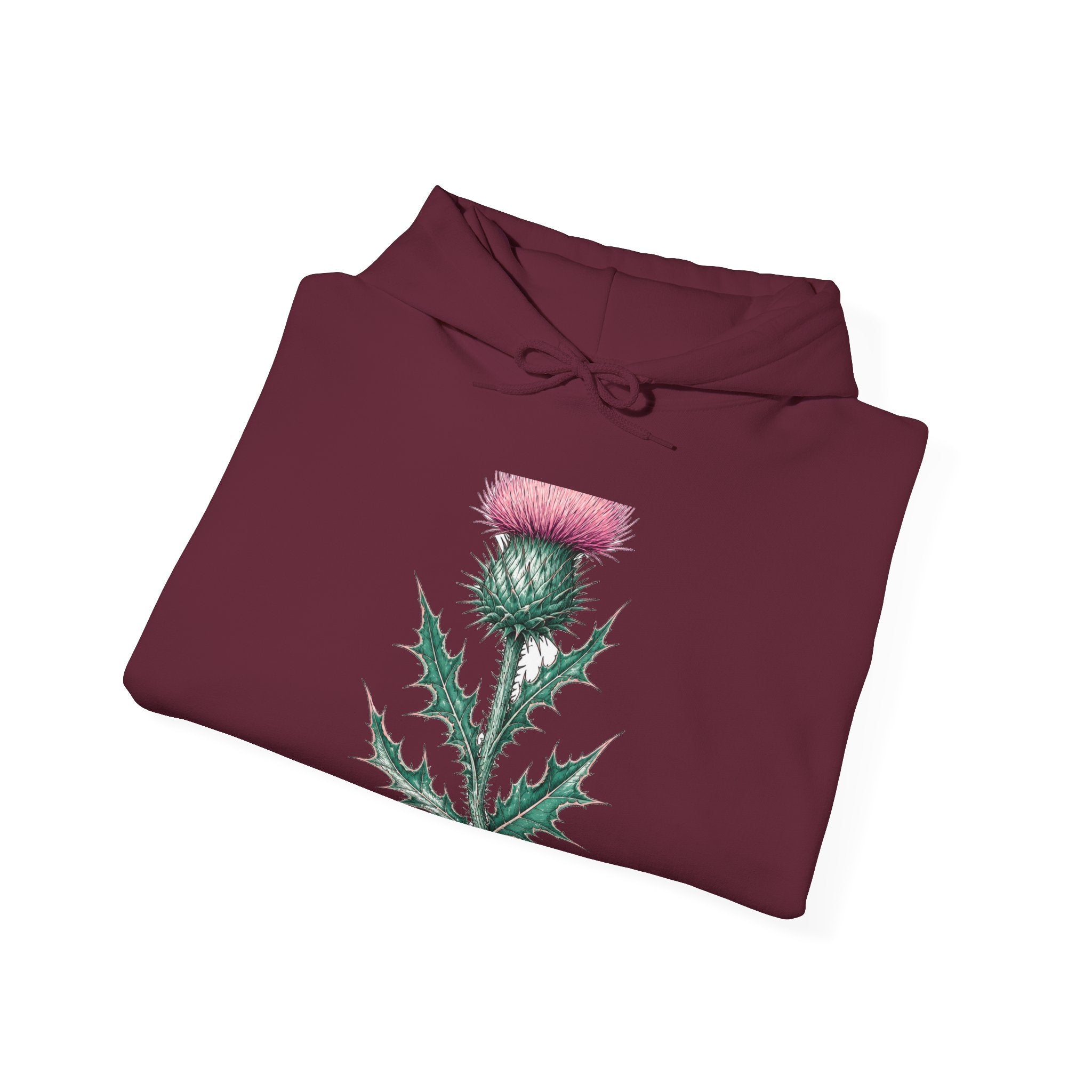 Matching Couple Sweatshirt - Lavender & Thistle Matching Couple Hooded Sweatshirt Hand-Drawn Art His Hers Best Friend Gift - Design B
