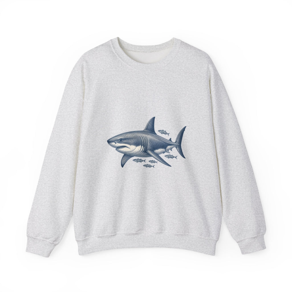 Matching Couple Sweatshirt - Shark & Dolphin Matching Couple Premium Fleece Sweatshirt Vintage Art His Hers Honeymoon Gift - Design A