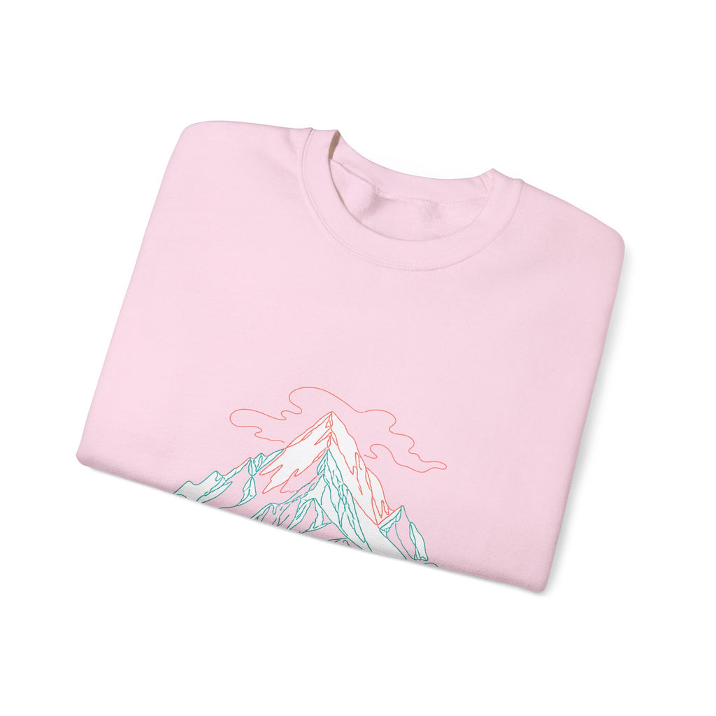 Matching Couple Sweatshirt - Mountain & Ocean Matching Couple Comfort Colors Crew Minimalist Art His Hers Christmas Gift - Design A