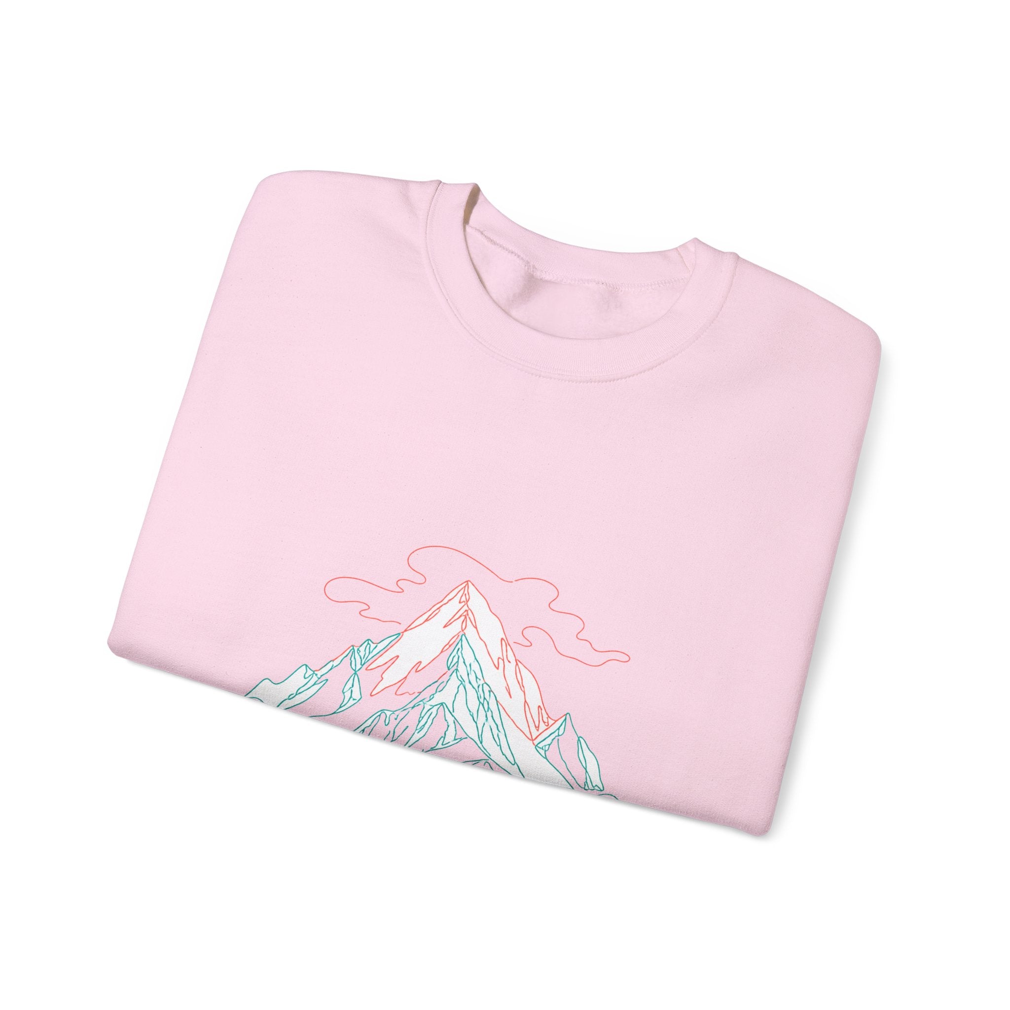 Matching Couple Sweatshirt - Mountain & Ocean Matching Couple Comfort Colors Crew Minimalist Art His Hers Christmas Gift - Design A