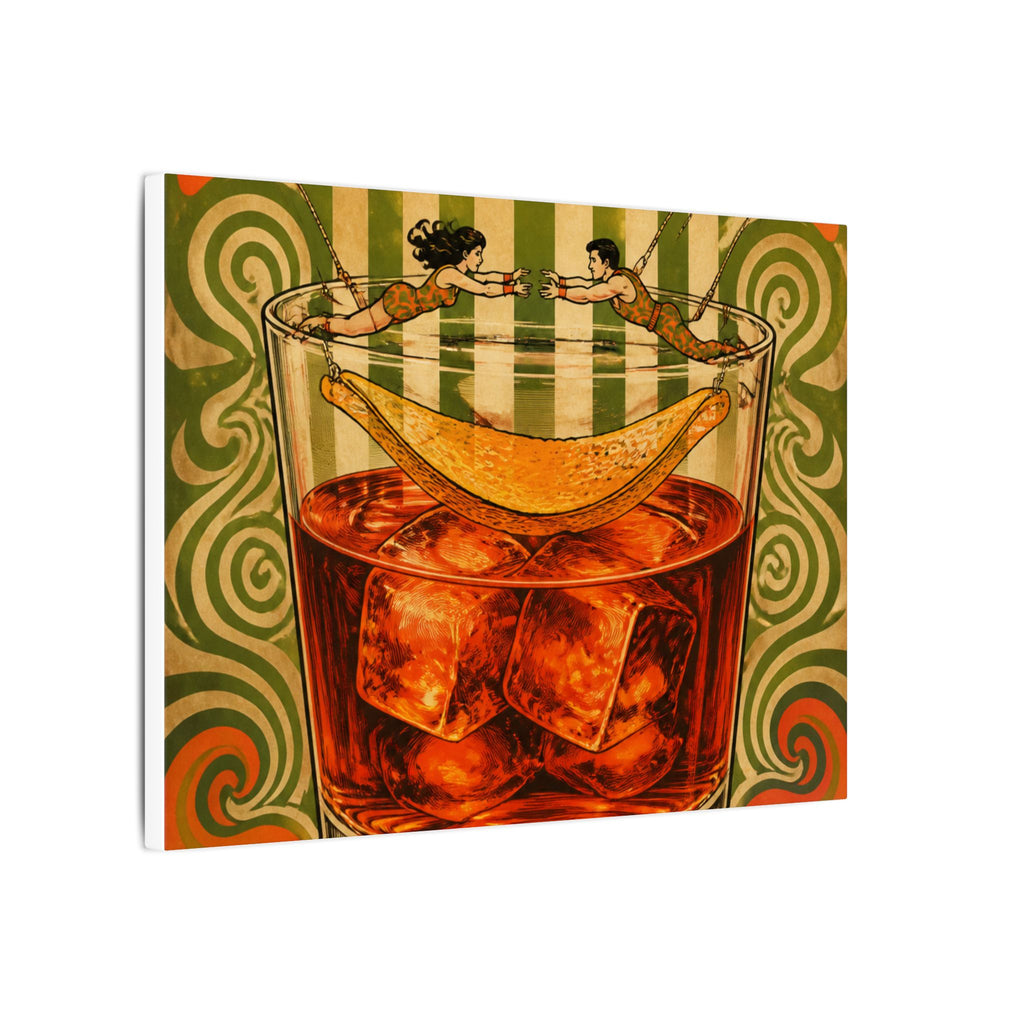 Negroni Trapeze Act Wall Art Canvas 24×36 Psychedelic Dining Room Decor Maximalist Print