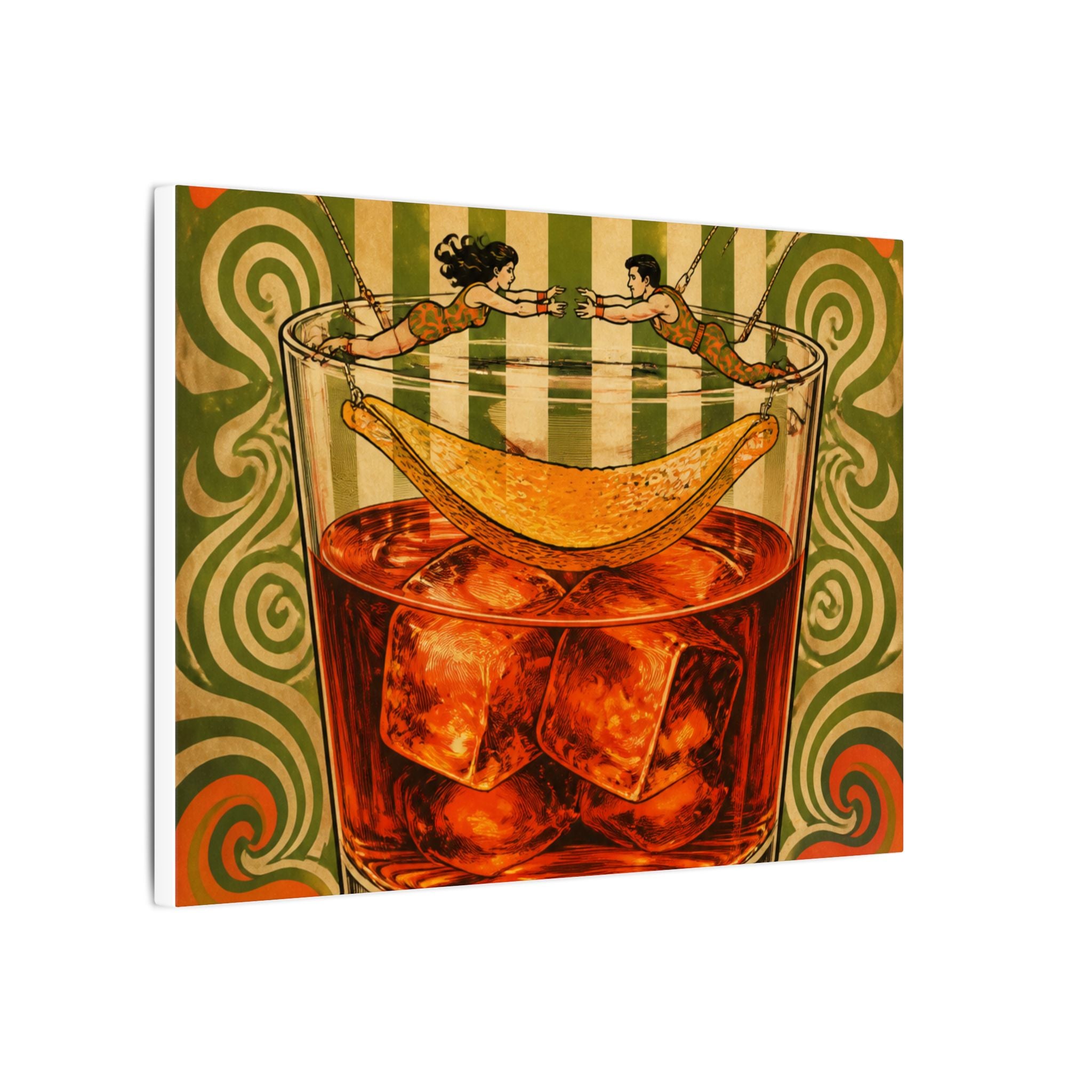 Negroni Trapeze Act Wall Art Canvas 24×36 Psychedelic Dining Room Decor Maximalist Print
