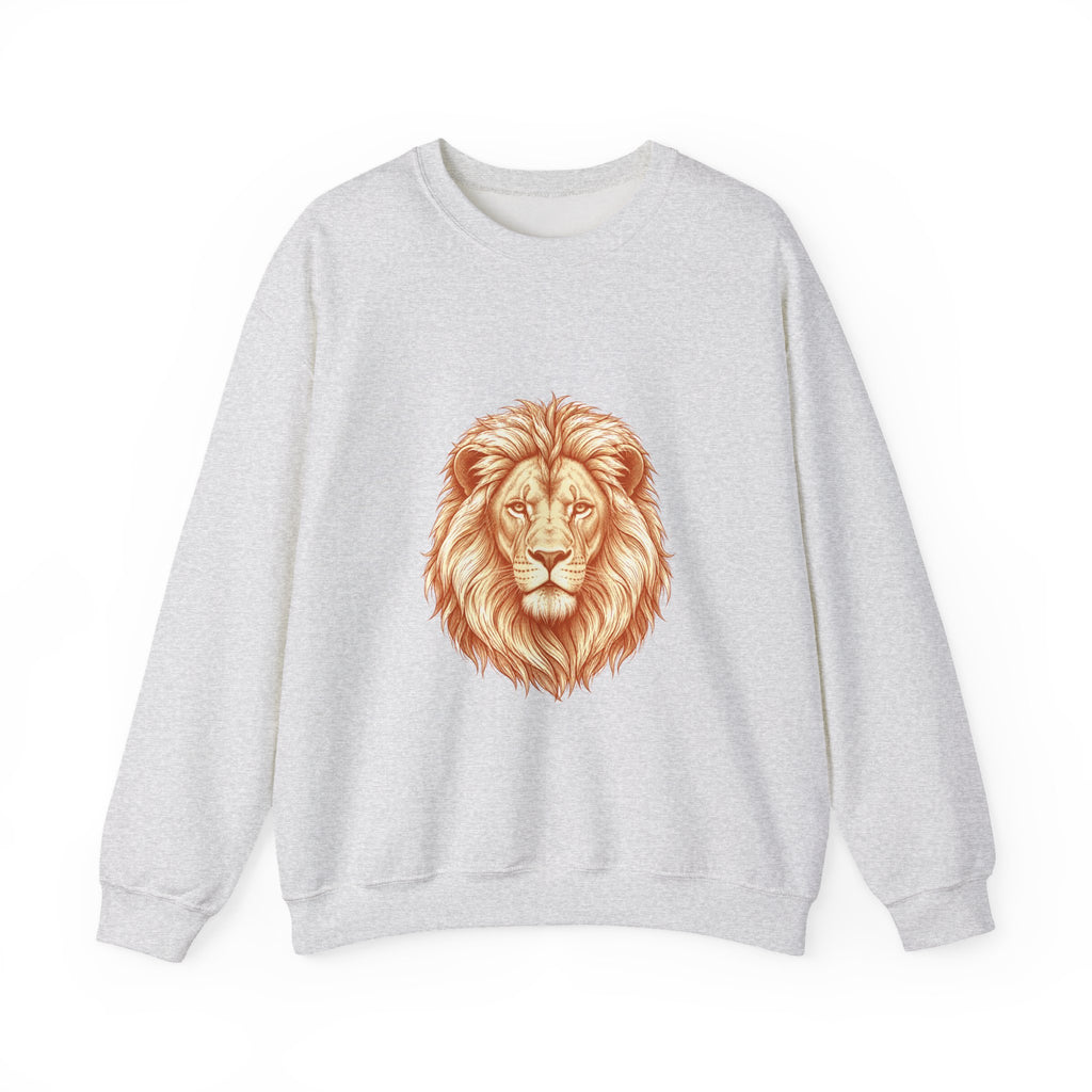Matching Couple Sweatshirt - Lion & Lamb Matching Couple Comfort Colors Crew Hand-Drawn Art His Hers Anniversary Gift - Design A