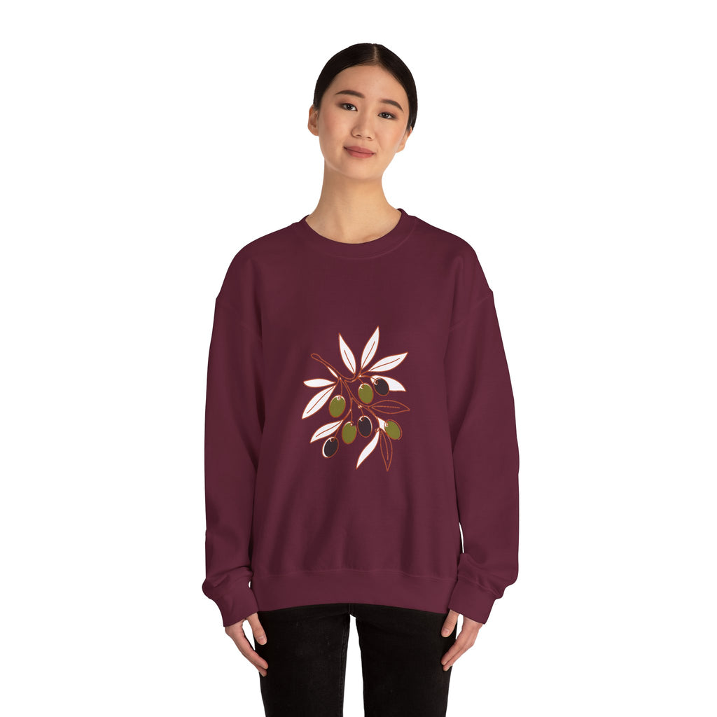 Matching Couple Sweatshirt - Olive Branch & Fig Matching Couple Premium Fleece Sweatshirt Minimalist Art His Hers Christmas Gift - Design A