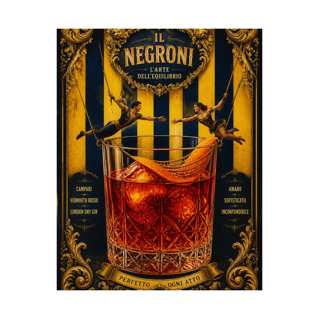 Negroni Trapeze Act Wall Art Poster 18×24 Baroque Home Office Decor Maximalist Print