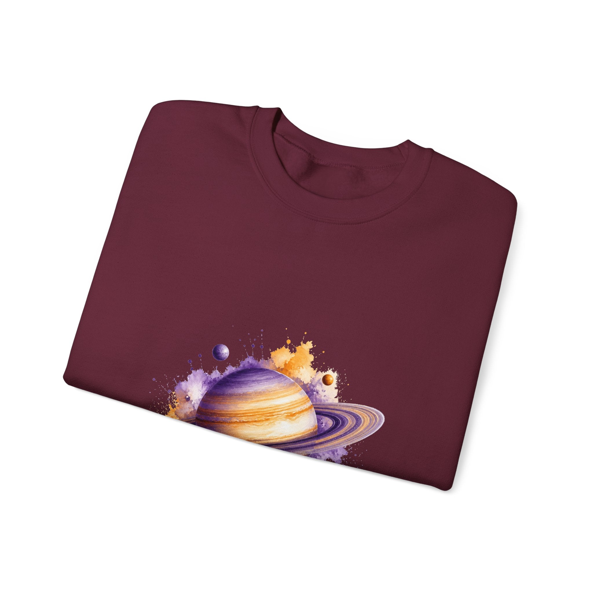 Matching Couple Sweatshirt - Saturn & Jupiter Matching Couple Comfort Colors Crew Watercolor Art His Hers Birthday Gift - Design A