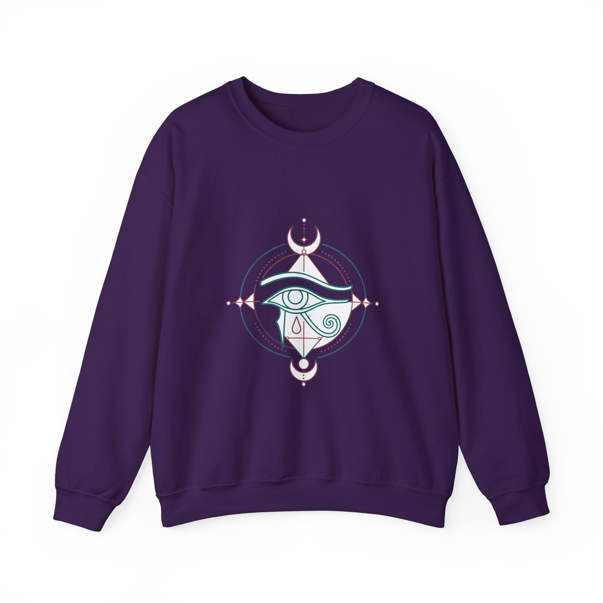 Matching Couple Sweatshirt - Eye of Ra & Horus Matching Couple Crewneck Sweatshirt Minimalist Art His Hers Valentine Gift - Design B