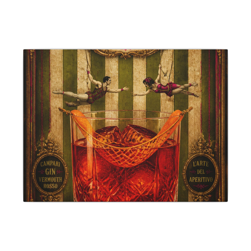 Negroni Trapeze Act Wall Art Canvas 24×36 Baroque Studio Decor Maximalist Print