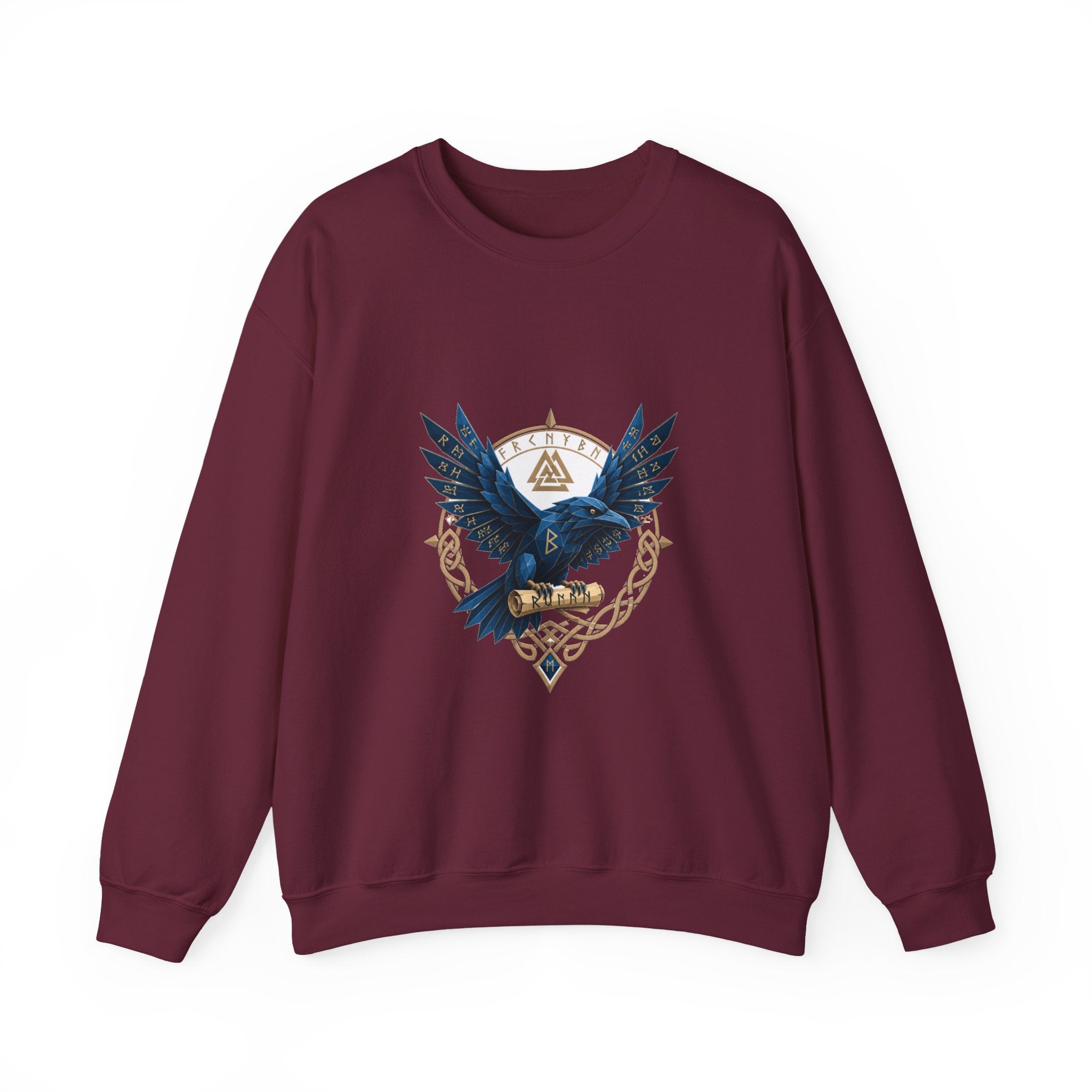 Matching Couple Sweatshirt - Huginn & Muninn Matching Couple Crewneck Sweatshirt Geometric Art His Hers Couple Gift - Design B