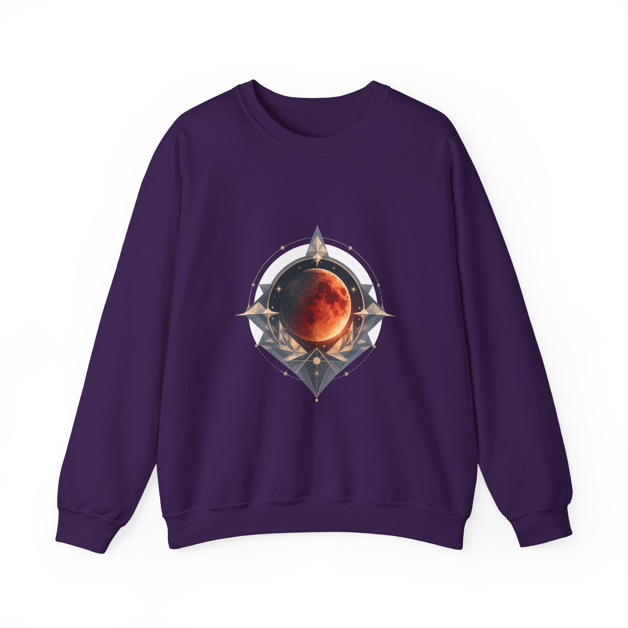 Matching Couple Sweatshirt - Solar & Lunar Eclipse Matching Couple Premium Fleece Sweatshirt Geometric Art His Hers Love Gift - Design B