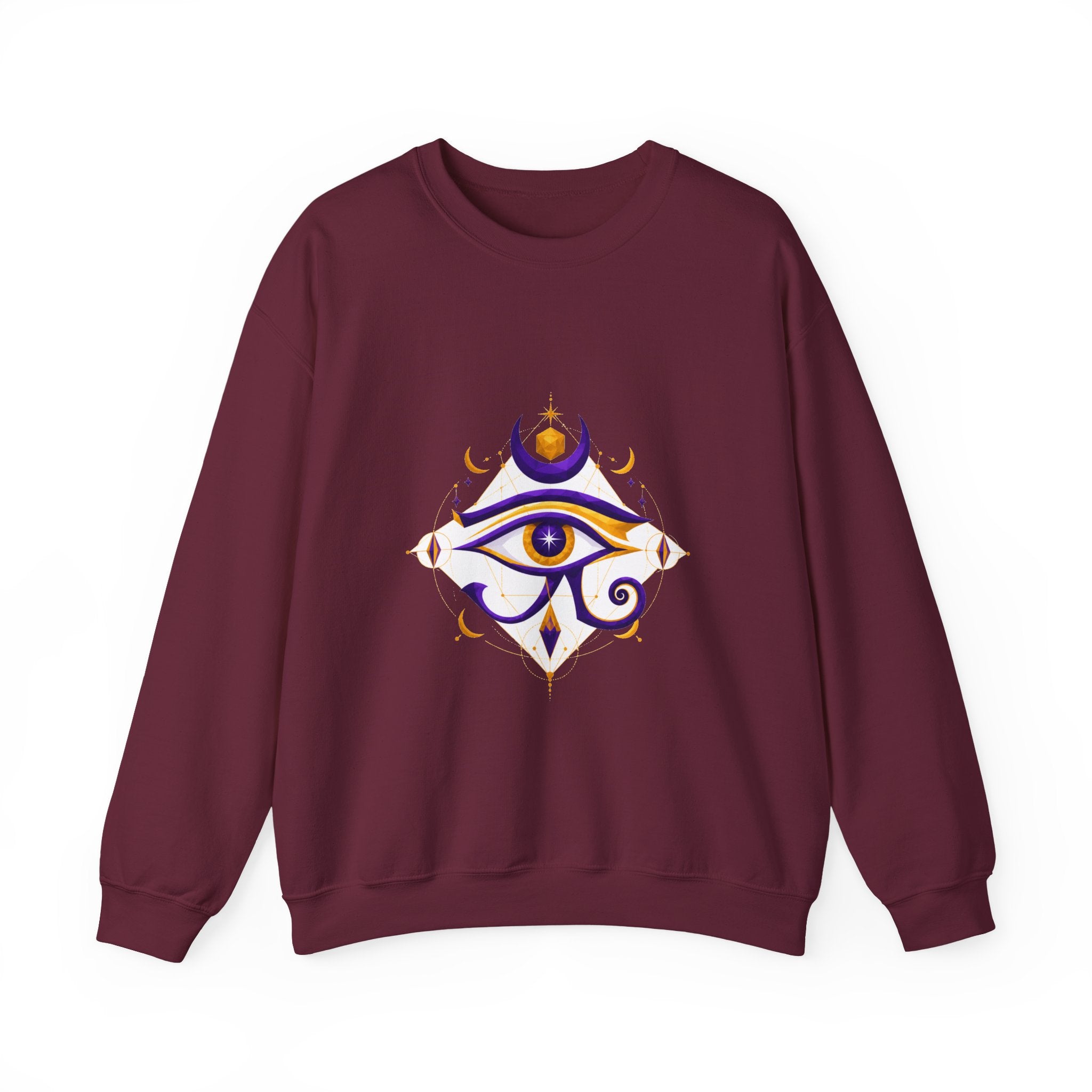 Matching Couple Sweatshirt - Eye of Ra & Horus Matching Couple Premium Fleece Sweatshirt Geometric Art His Hers Love Gift - Design B