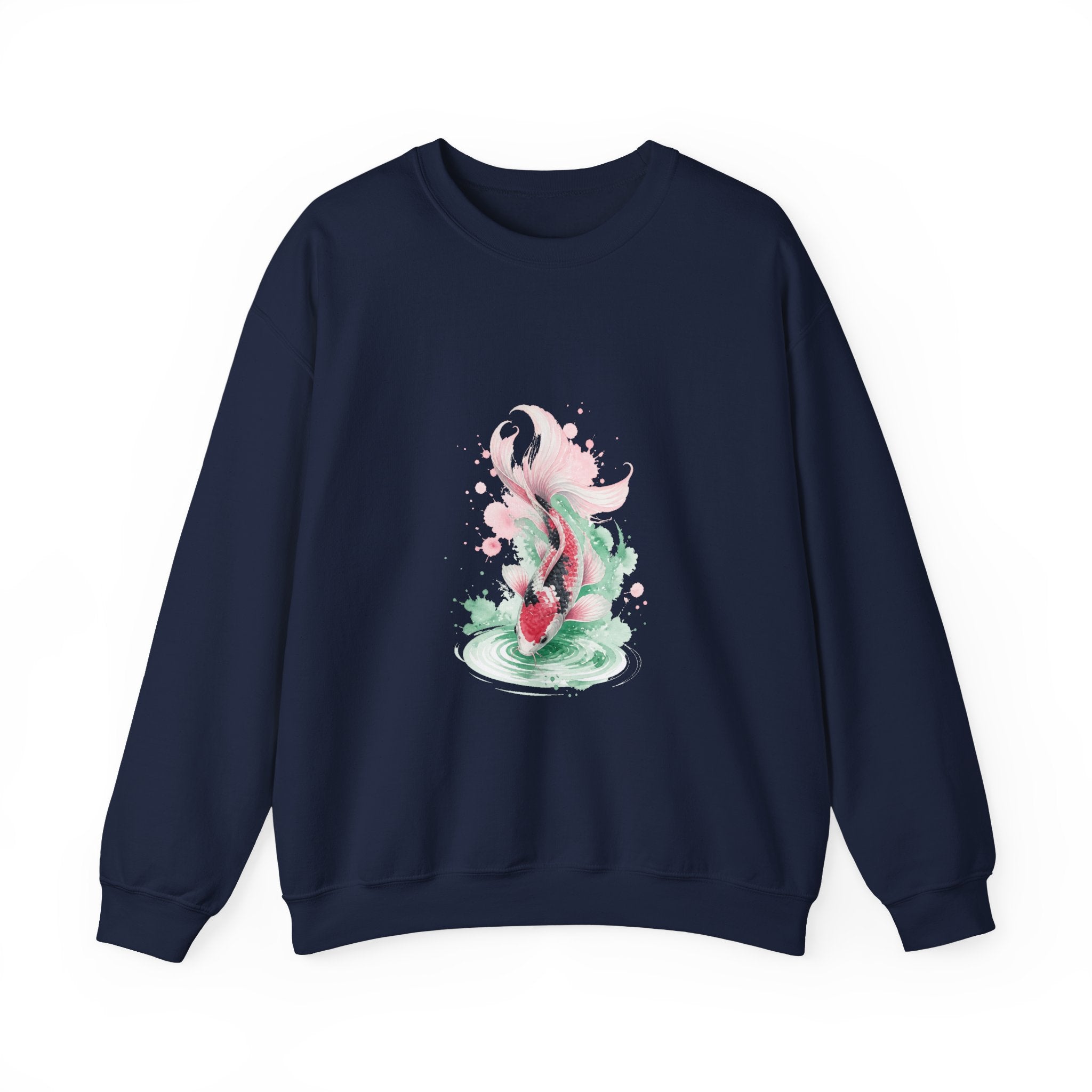 Matching Couple Sweatshirt - Koi Fish Yin Yang Matching Couple Premium Fleece Sweatshirt Watercolor Art His Hers Birthday Gift - Design B