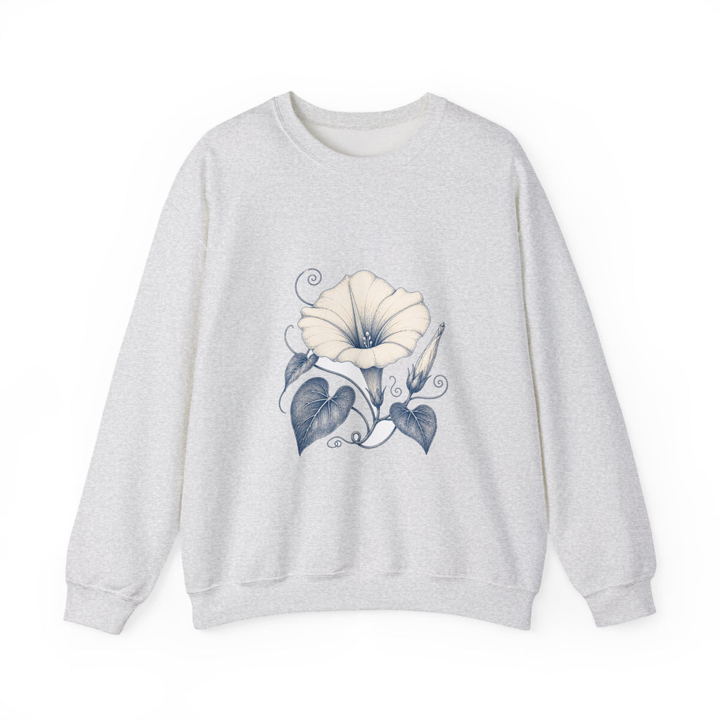 Matching Couple Sweatshirt - Sunflower & Moonflower Matching Couple Comfort Colors Crew Hand-Drawn Art His Hers Anniversary Gift - Design B