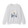 Matching Couple Sweatshirt - Sunflower & Moonflower Matching Couple Comfort Colors Crew Hand-Drawn Art His Hers Anniversary Gift - Design B