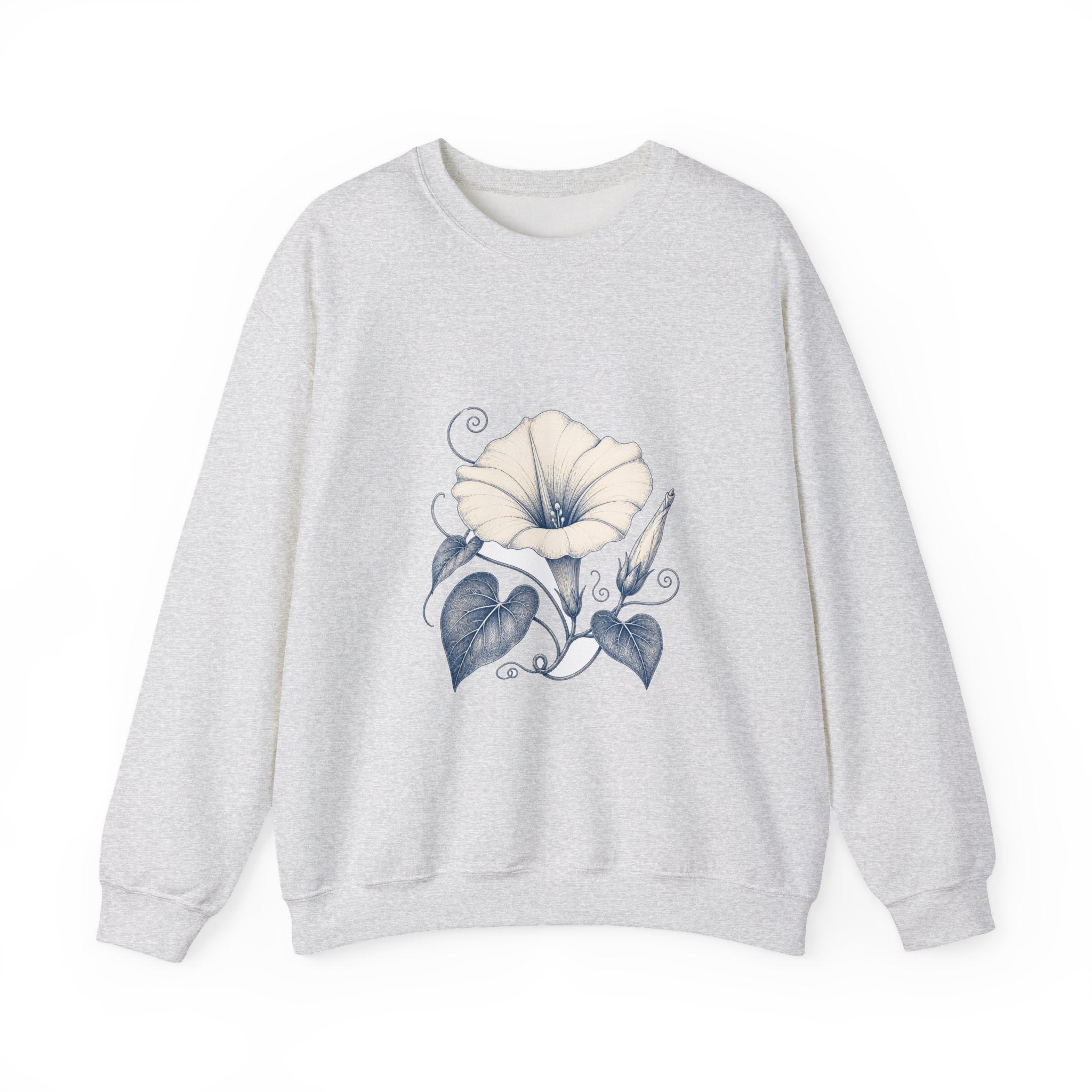 Matching Couple Sweatshirt - Sunflower & Moonflower Matching Couple Comfort Colors Crew Hand-Drawn Art His Hers Anniversary Gift - Design B