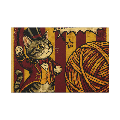 Cat Lion Tamer Wall Art Canvas 24×36 Pop Art Restaurant Decor Maximalist Print