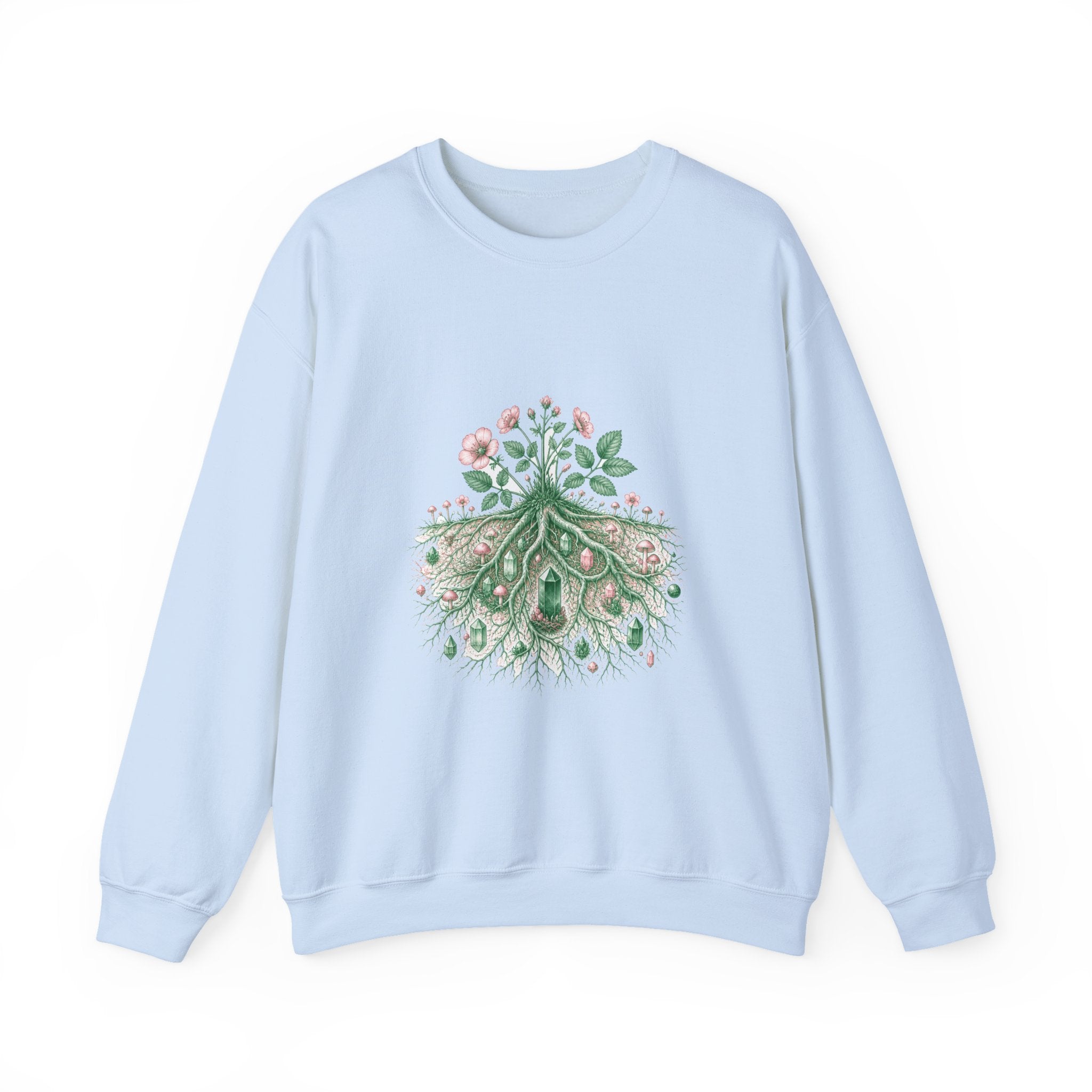 Matching Couple Sweatshirt - Ancient Oak & Deep Roots Matching Couple Crewneck Sweatshirt Vintage Art His Hers Wedding Gift - Design B