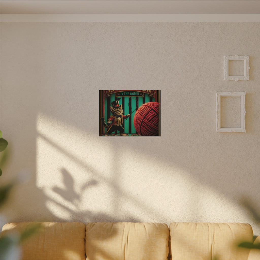 Cat Lion Tamer Wall Art Canvas 16×20 Art Deco Entryway Decor Maximalist Print