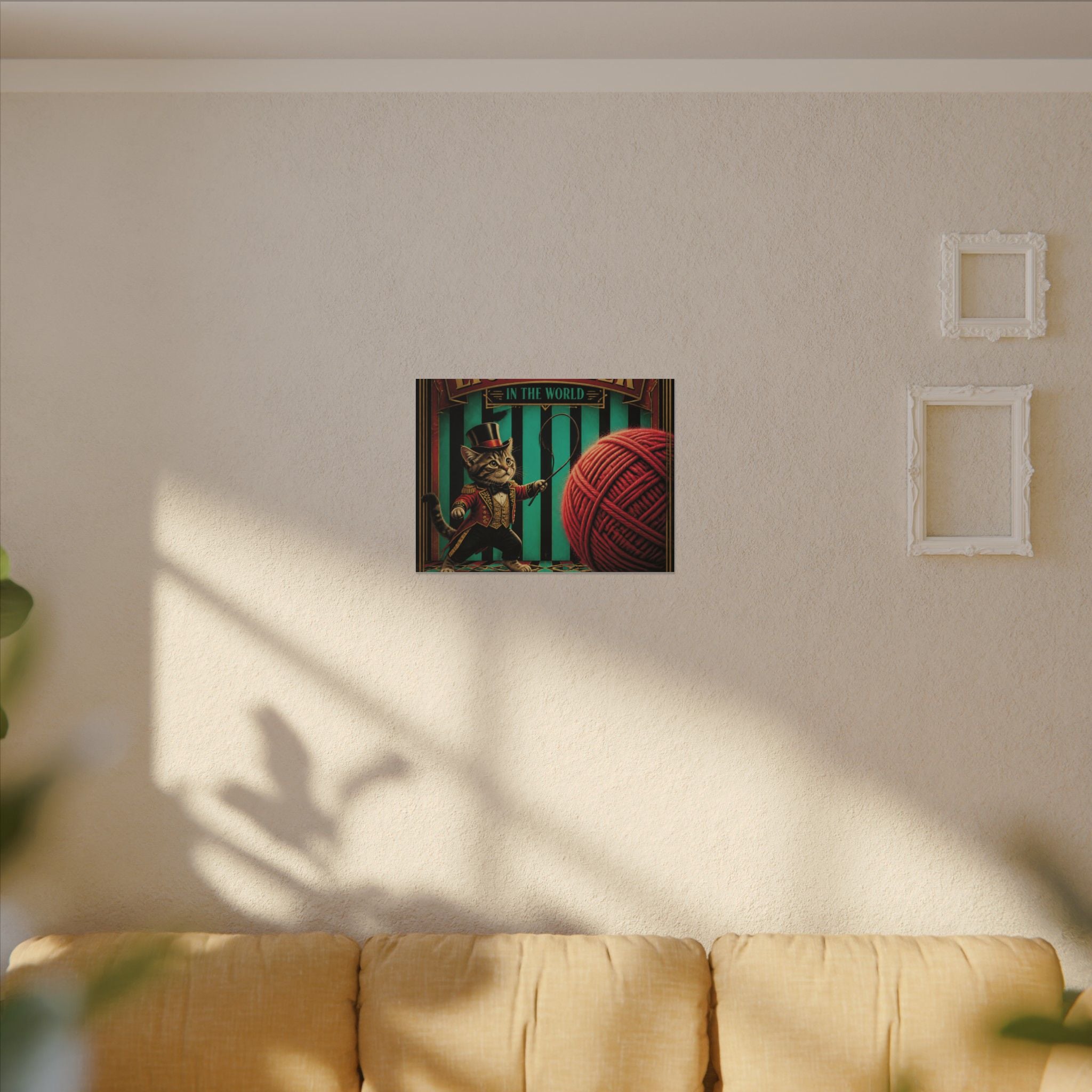 Cat Lion Tamer Wall Art Canvas 16×20 Art Deco Entryway Decor Maximalist Print