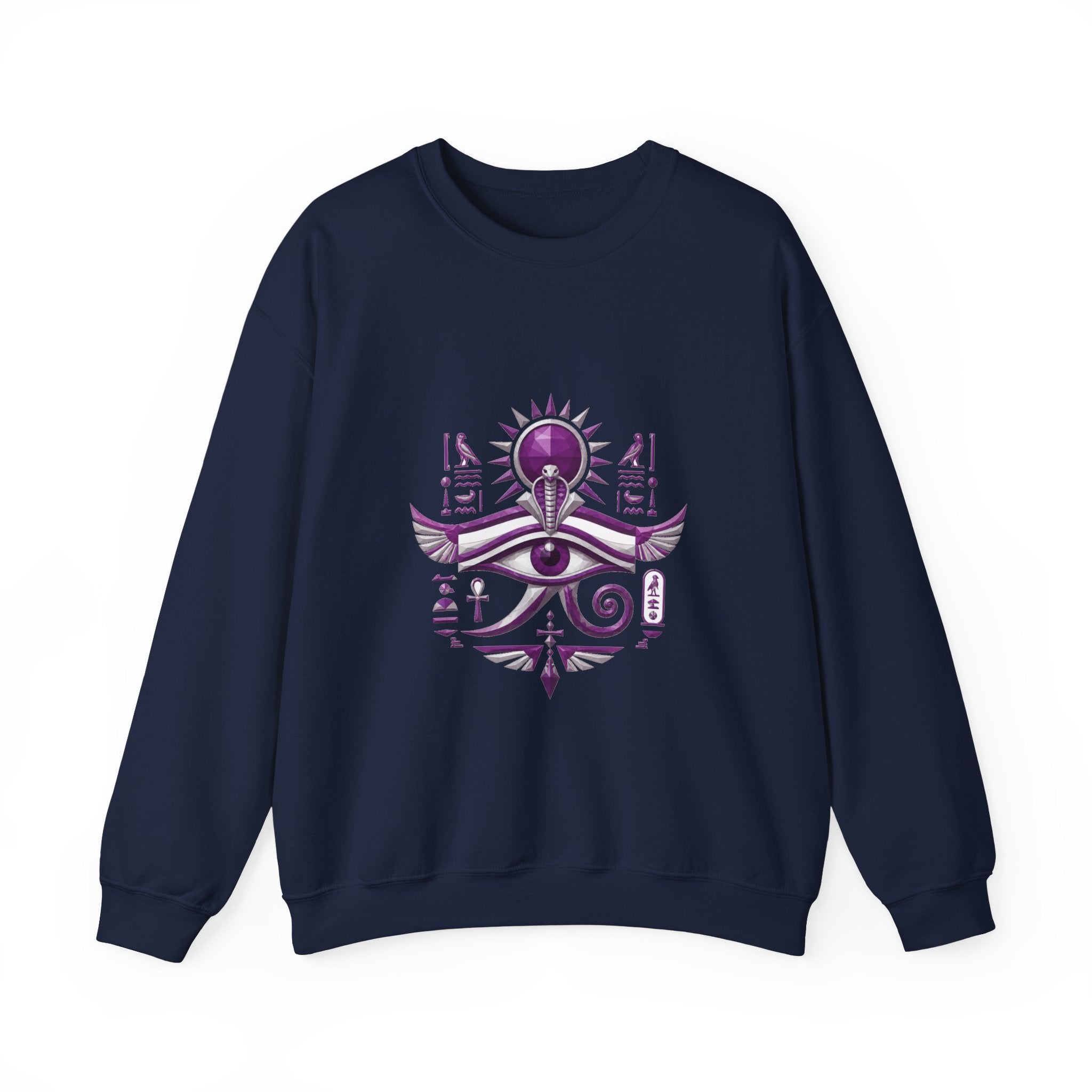 Matching Couple Sweatshirt - Eye of Ra & Horus Matching Couple Crewneck Sweatshirt Geometric Art His Hers Couple Gift - Design A