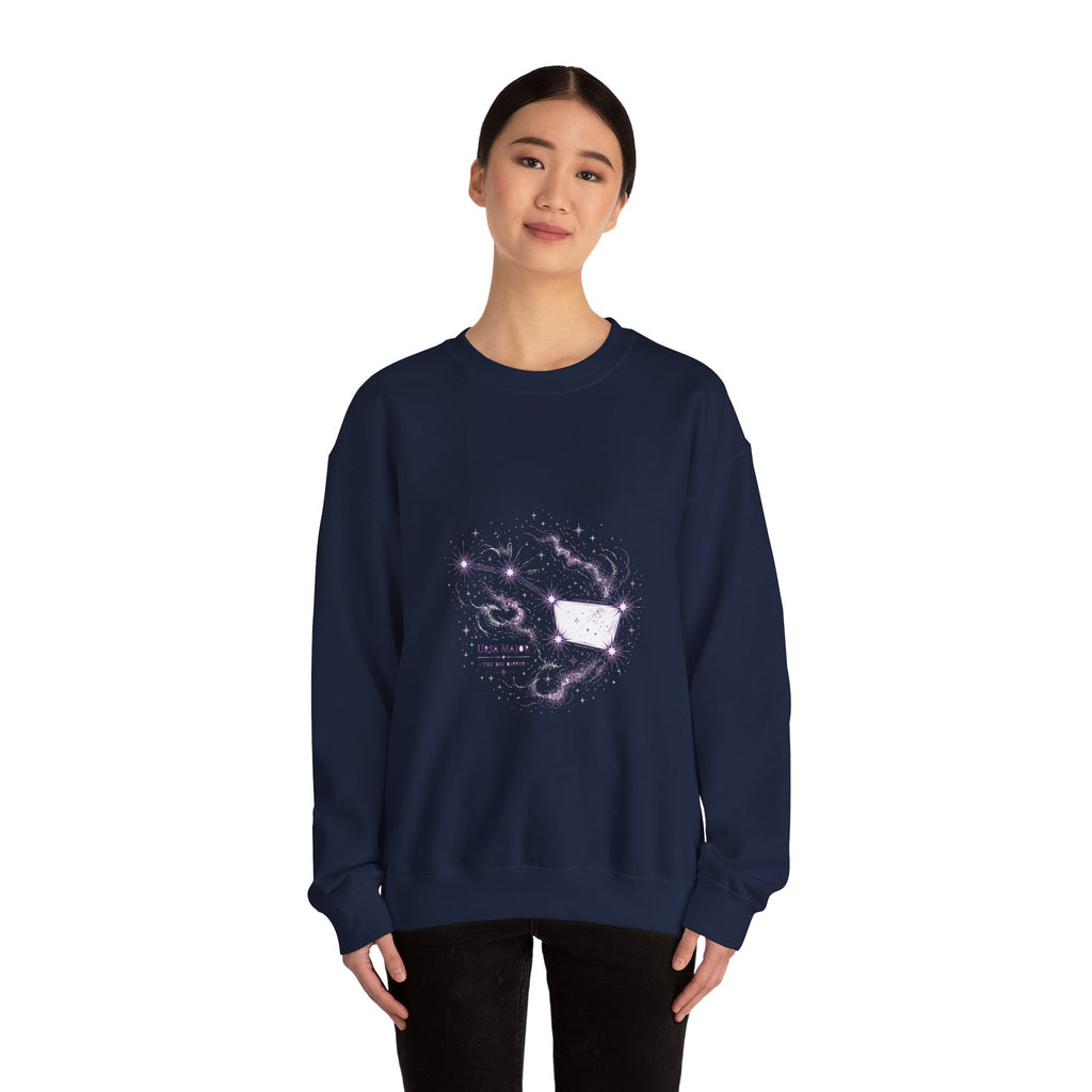 Matching Couple Sweatshirt - Big & Little Dipper Matching Couple Comfort Colors Crew Hand-Drawn Art His Hers Anniversary Gift - Design A