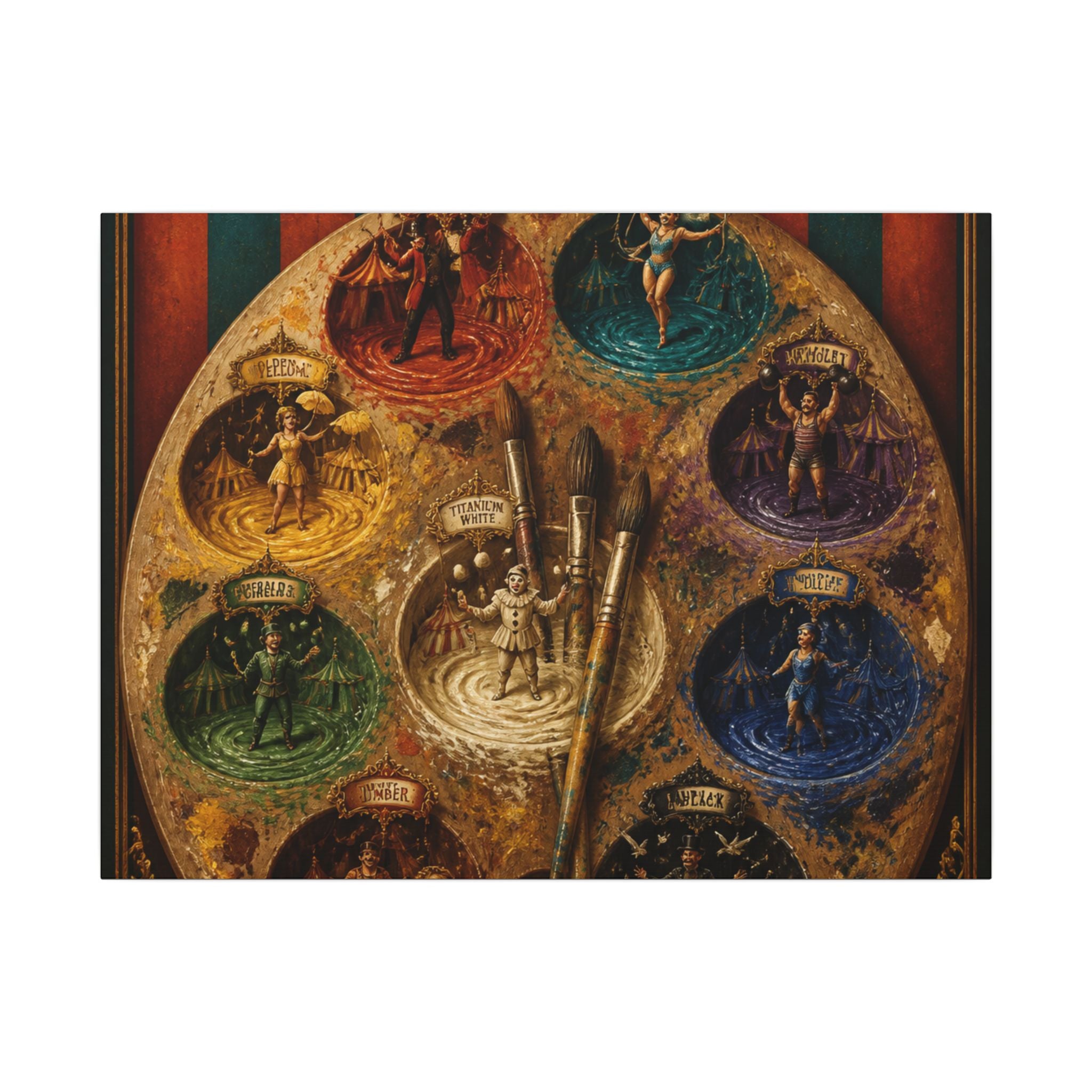 Paint Palette Stage Wall Art Canvas 24×36 Baroque Studio Decor Maximalist Print